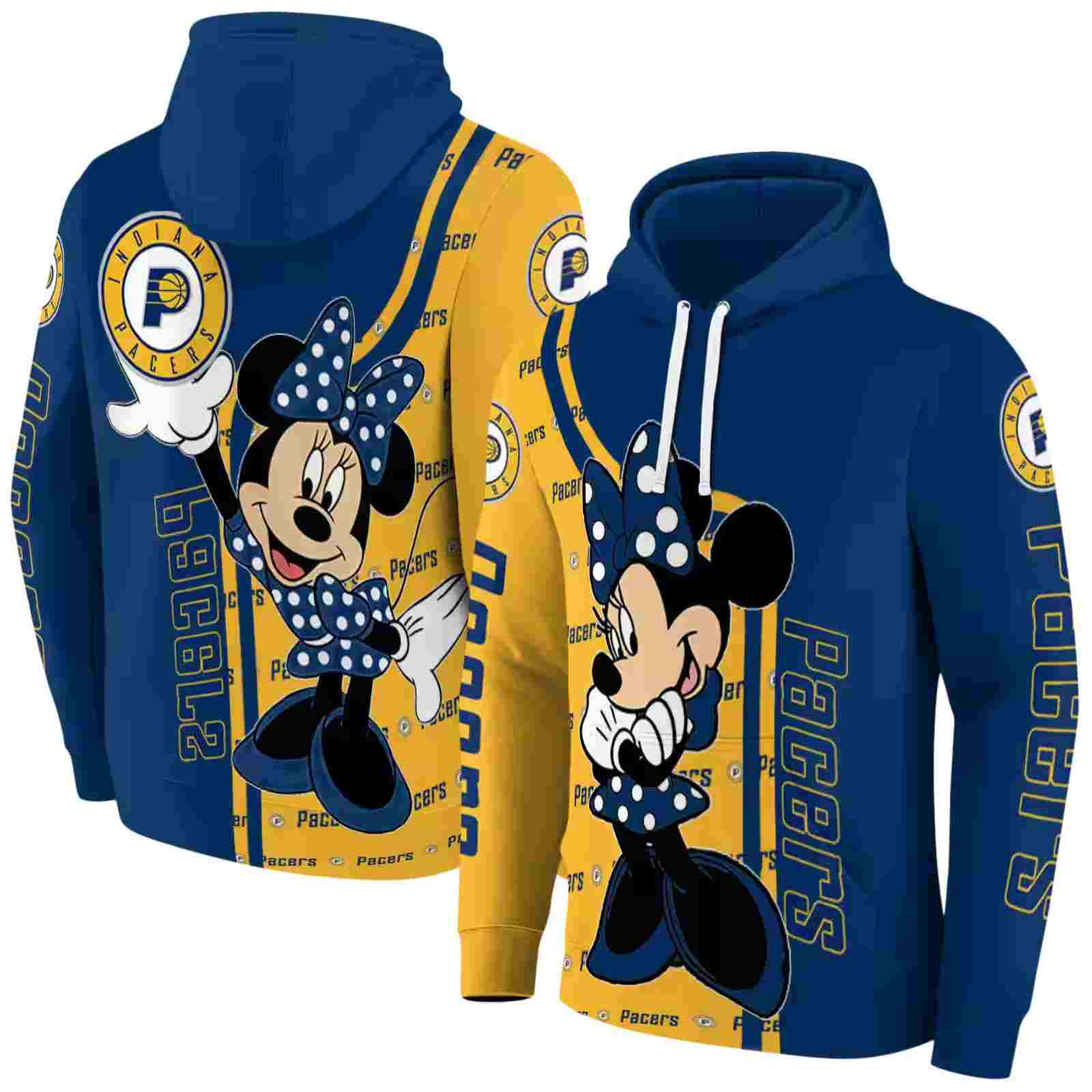 indiana pacers minnie mouse blue hoodie fashion forward