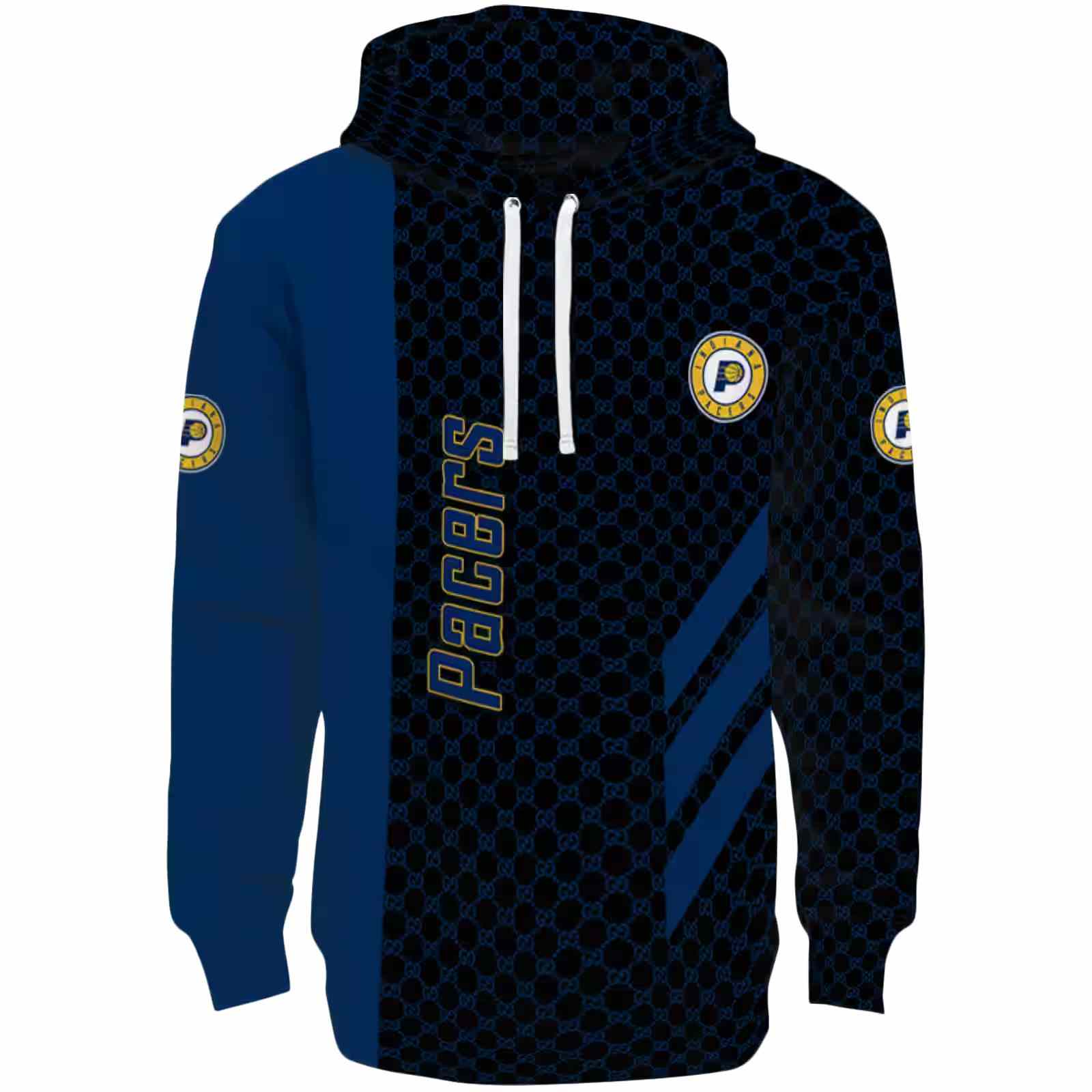 Indiana Pacers Monogram Pattern Blue Hoodie