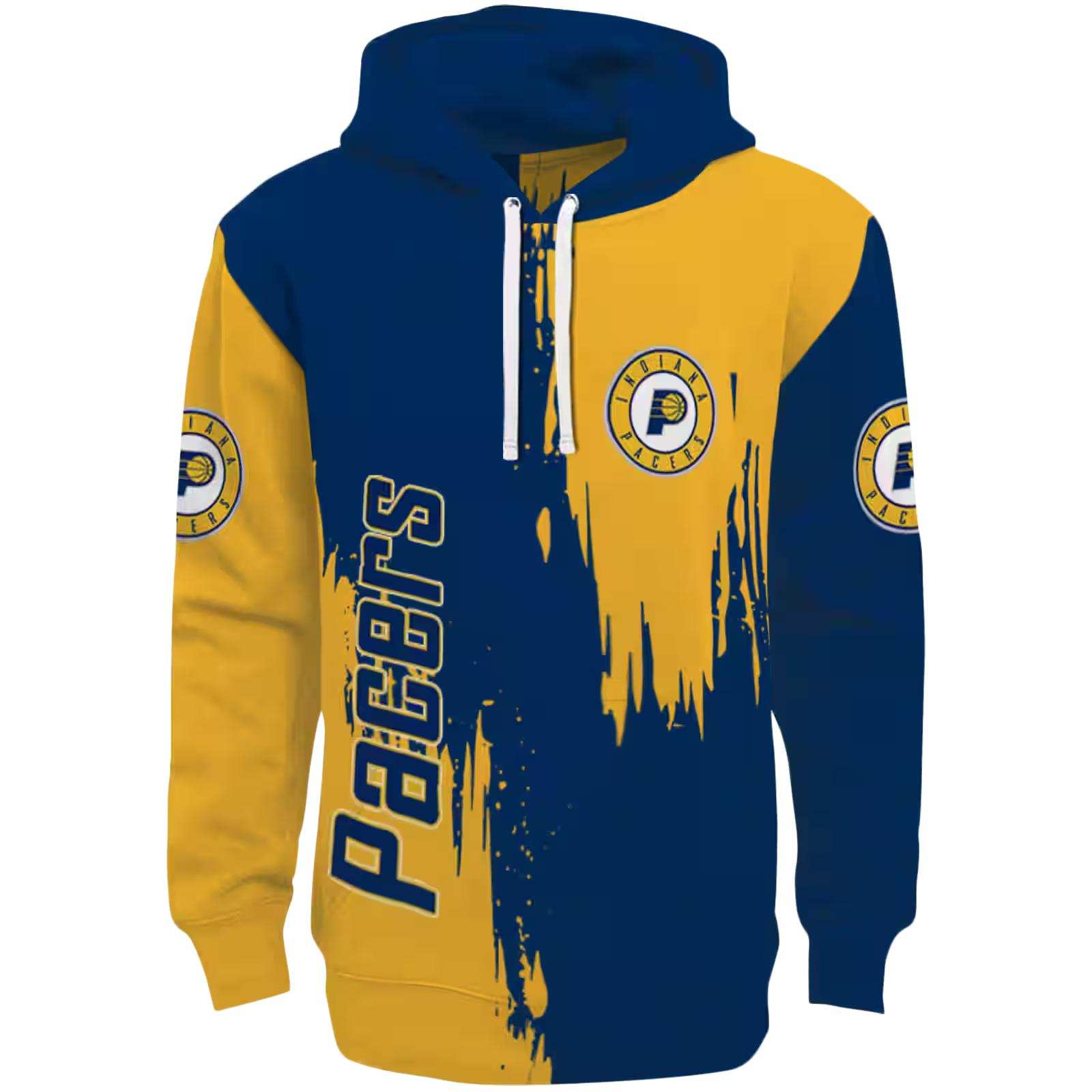 Indiana Pacers Splatter Effect Blue Hoodie