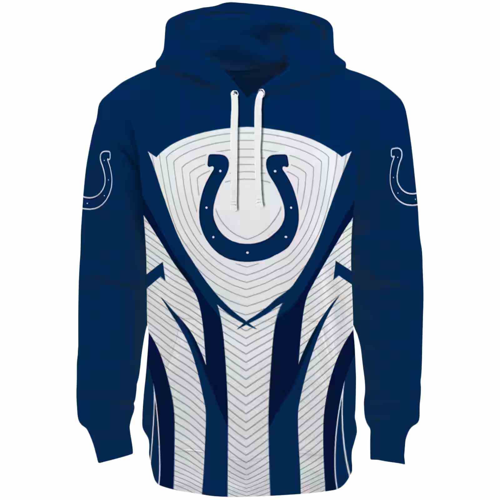 Indianapolis Colts Concentric Lines Blue Black Hoodie