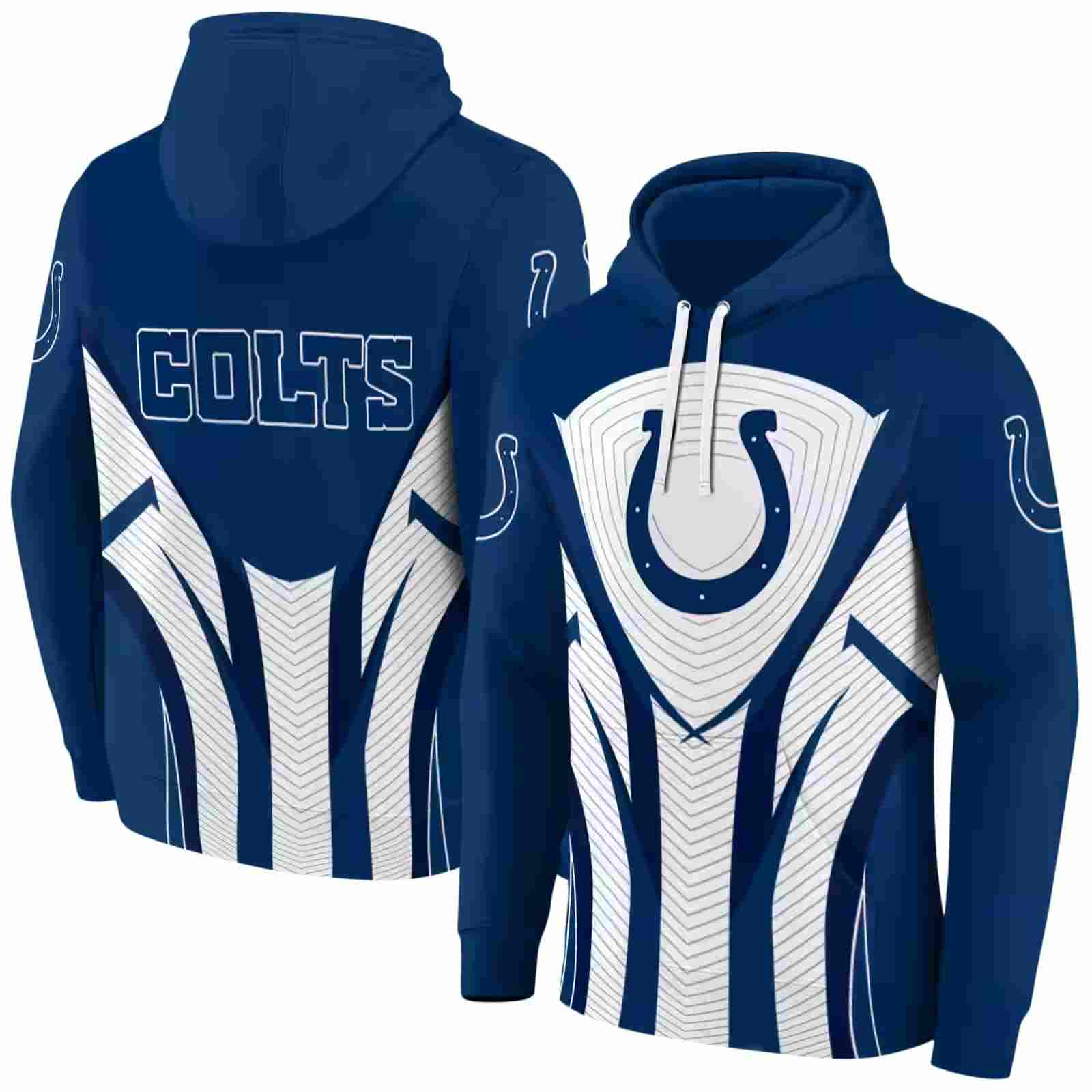 indianapolis colts concentric lines blue black hoodie fashion forward