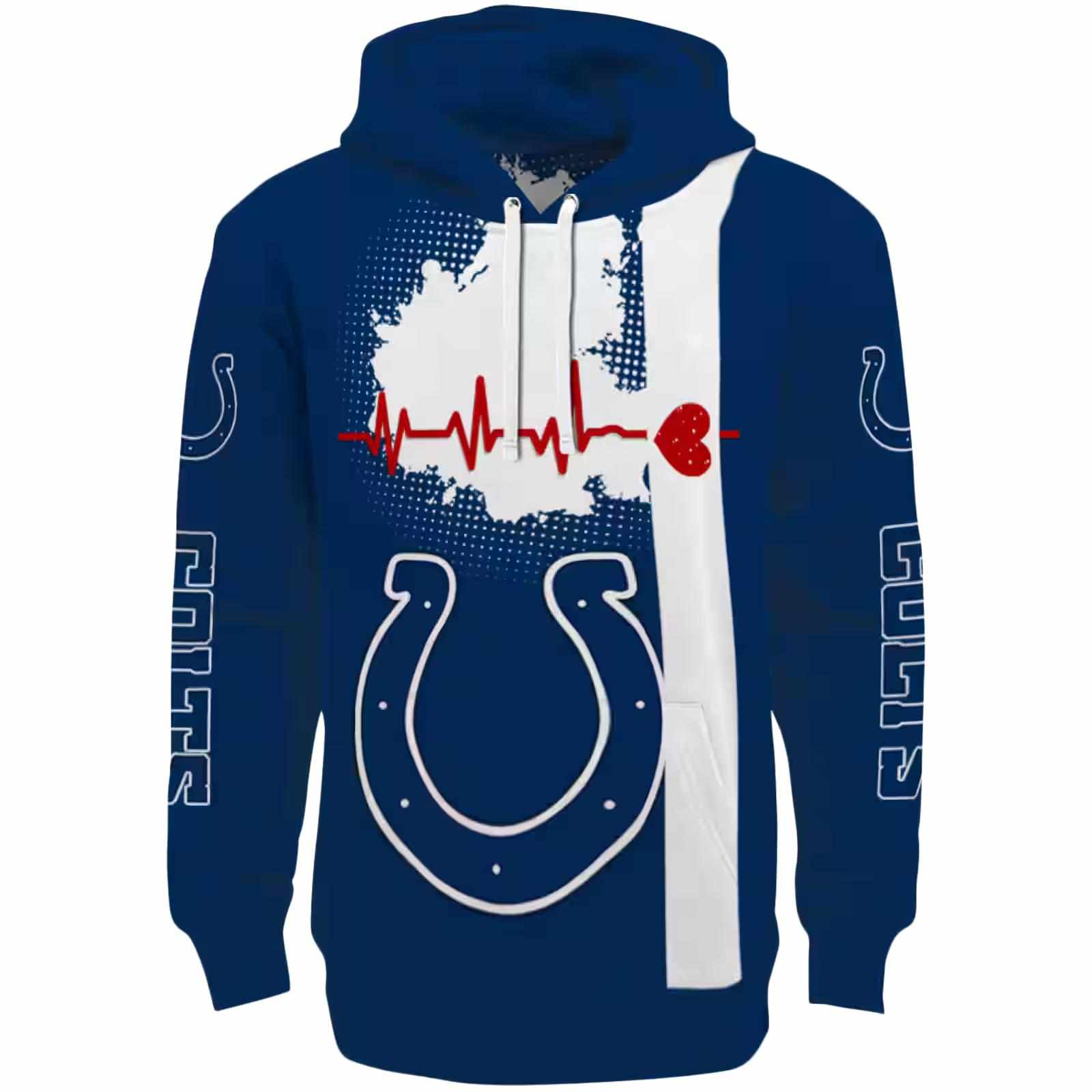 Indianapolis Colts Football Heartbeat Blue Hoodie