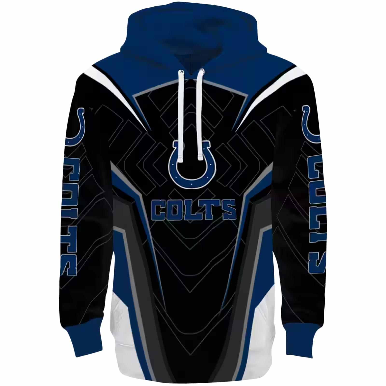 Indianapolis Colts Futuristic Pattern Blue Black Hoodie