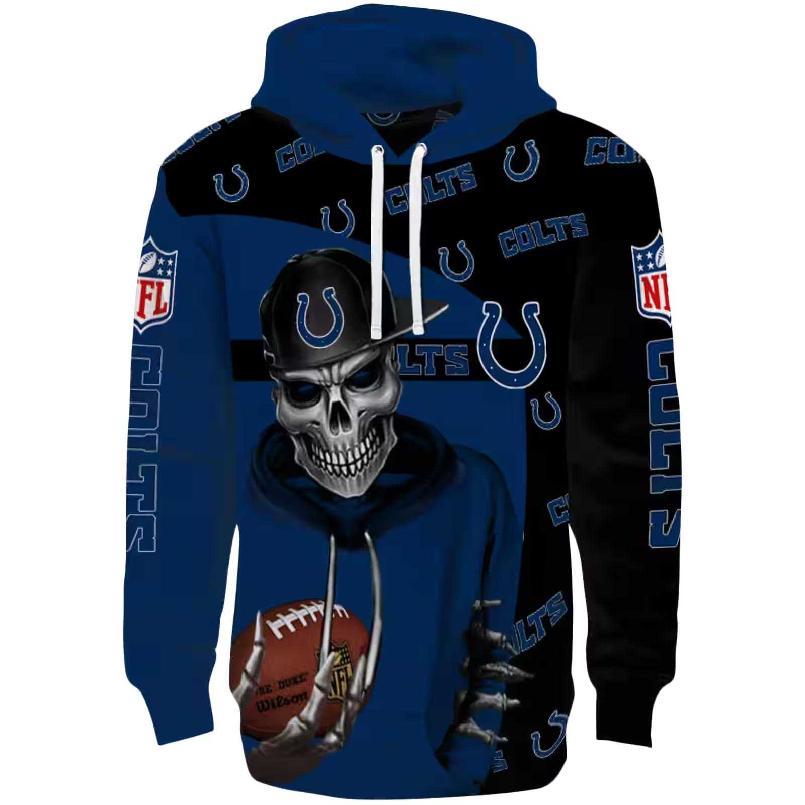 Indianapolis Colts Grim Vibe Blue Black Hoodie