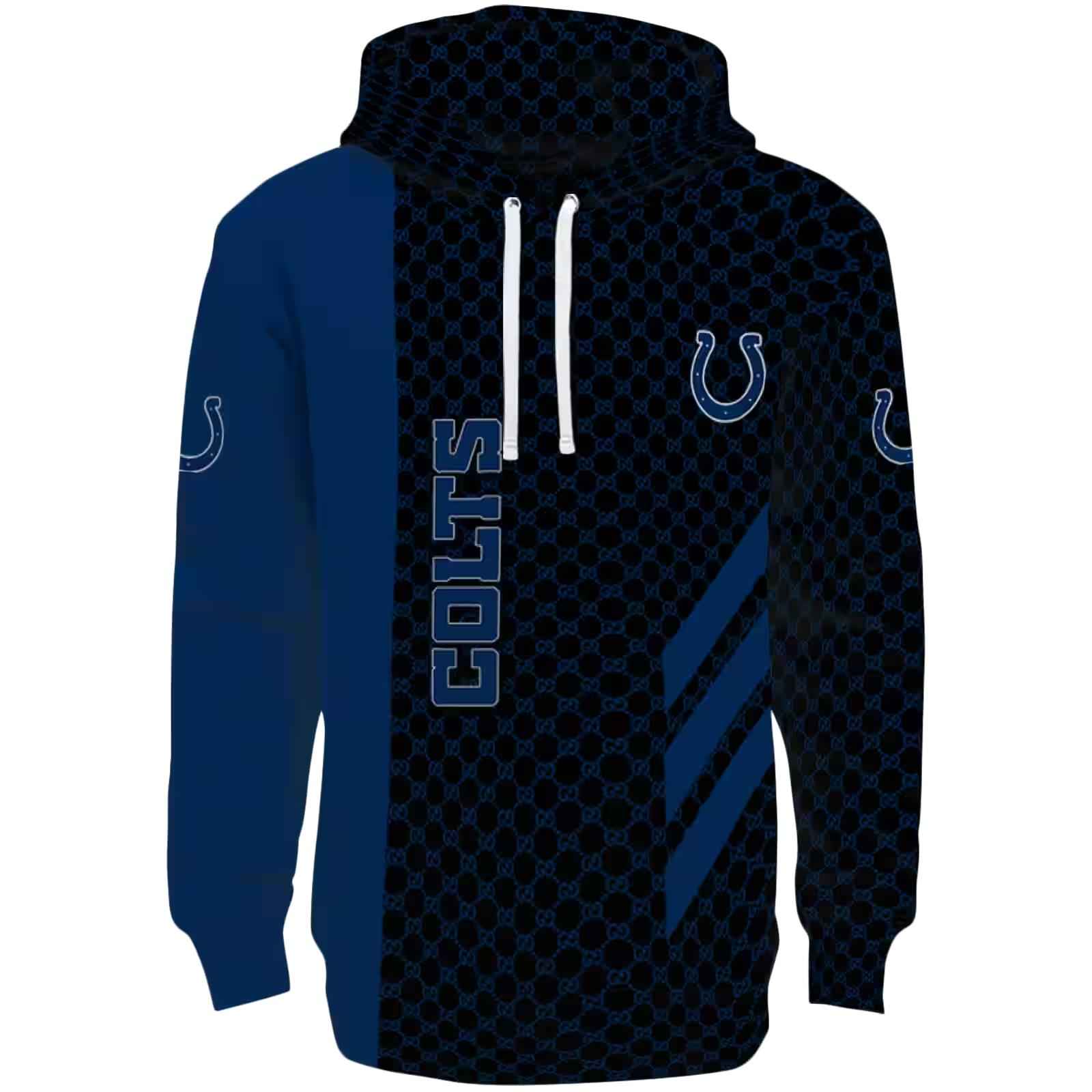 Indianapolis Colts Monogram Pattern Blue Hoodie