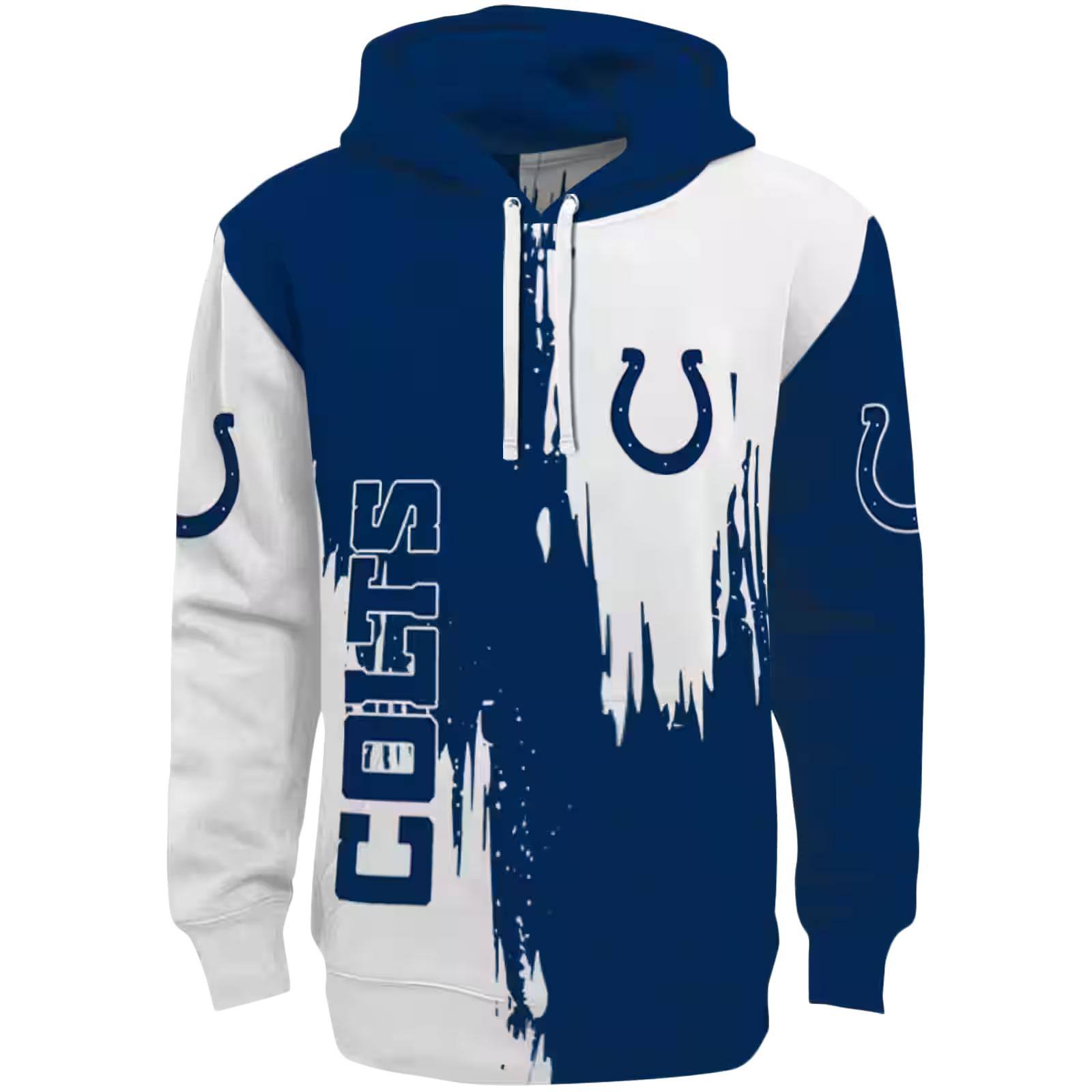 Indianapolis Colts Splatter Effect Blue Hoodie