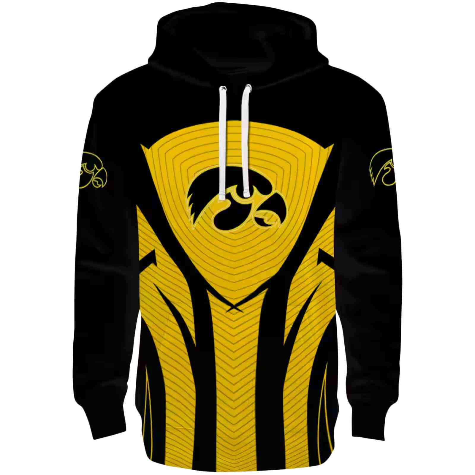 Iowa Hawkeyes Concentric Lines Black Hoodie