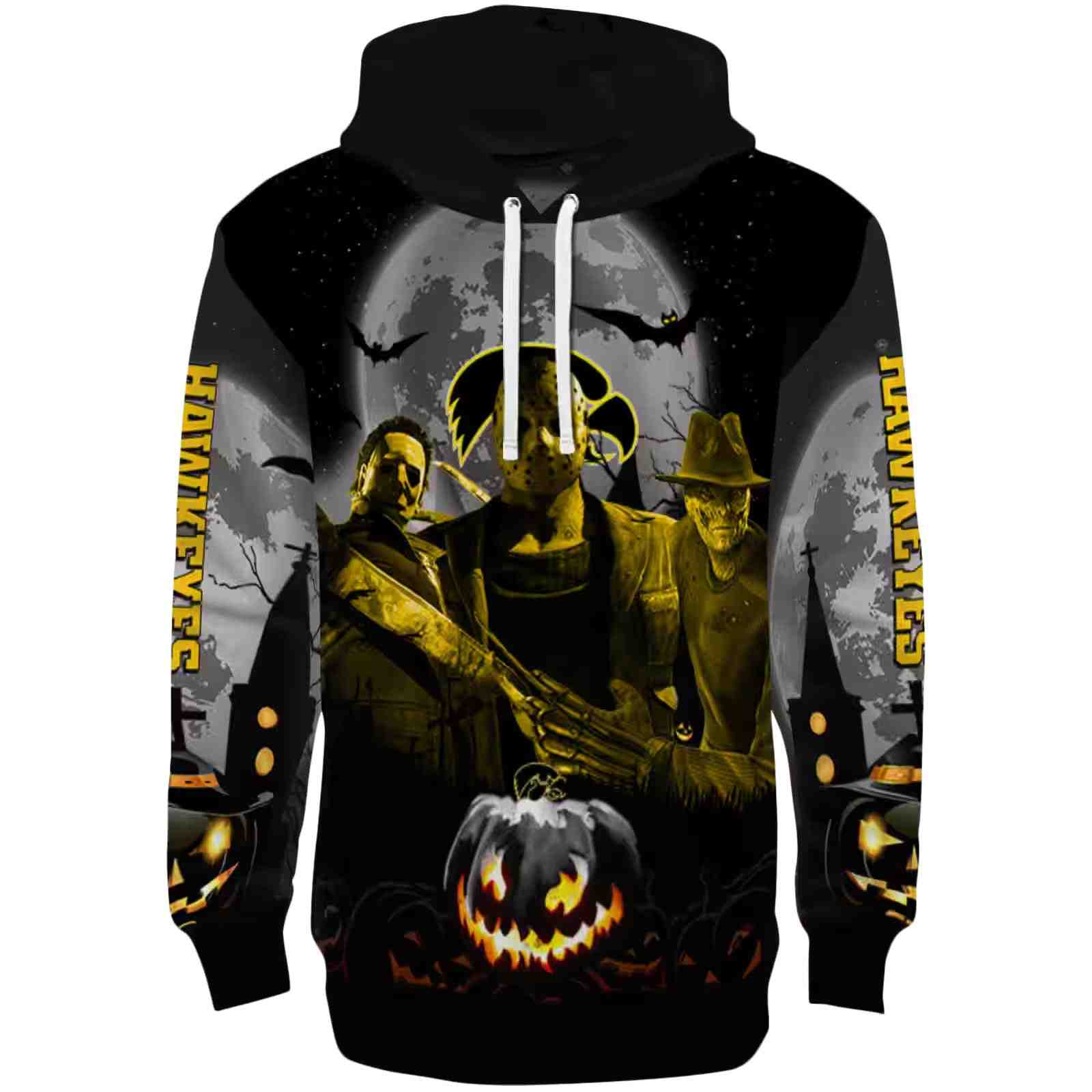 Iowa Hawkeyes Halloween Vibes Black Hoodie