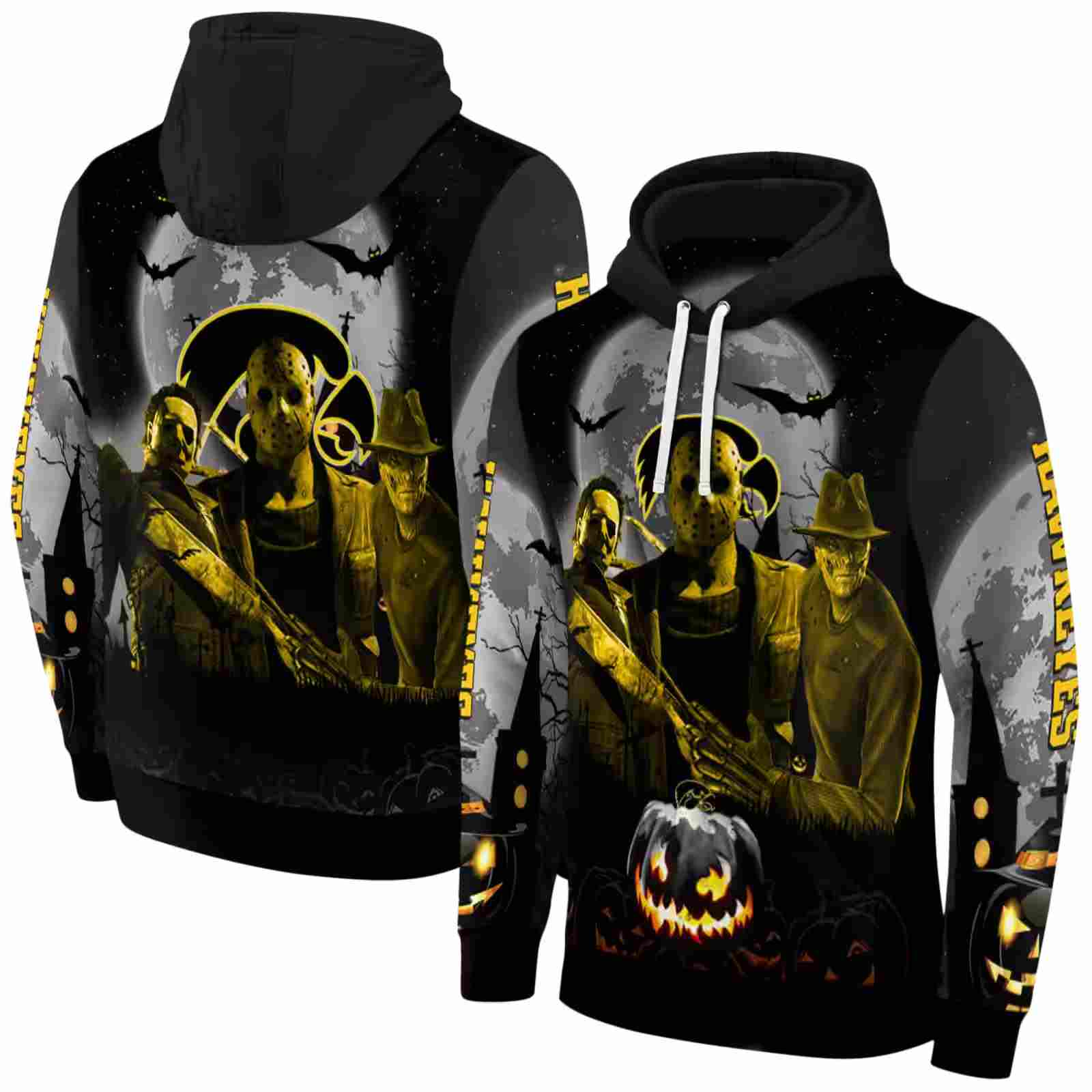 iowa hawkeyes halloween vibes black hoodie fashion forward