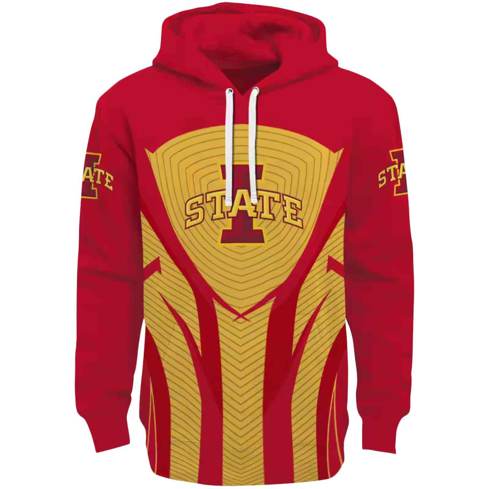 Iowa State Cyclones Concentric Lines Red Black Hoodie