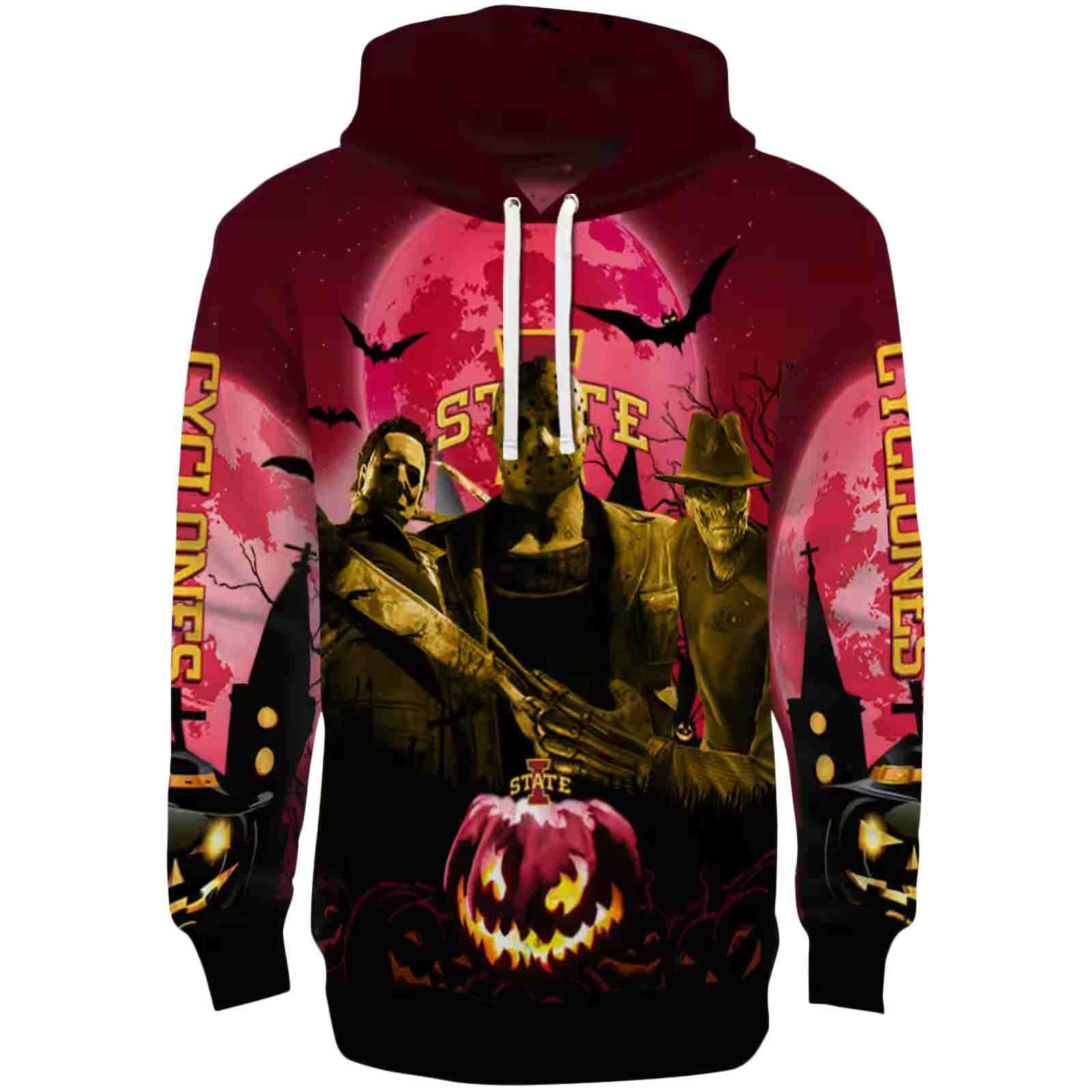 Iowa State Cyclones Halloween Vibes Red Black Hoodie