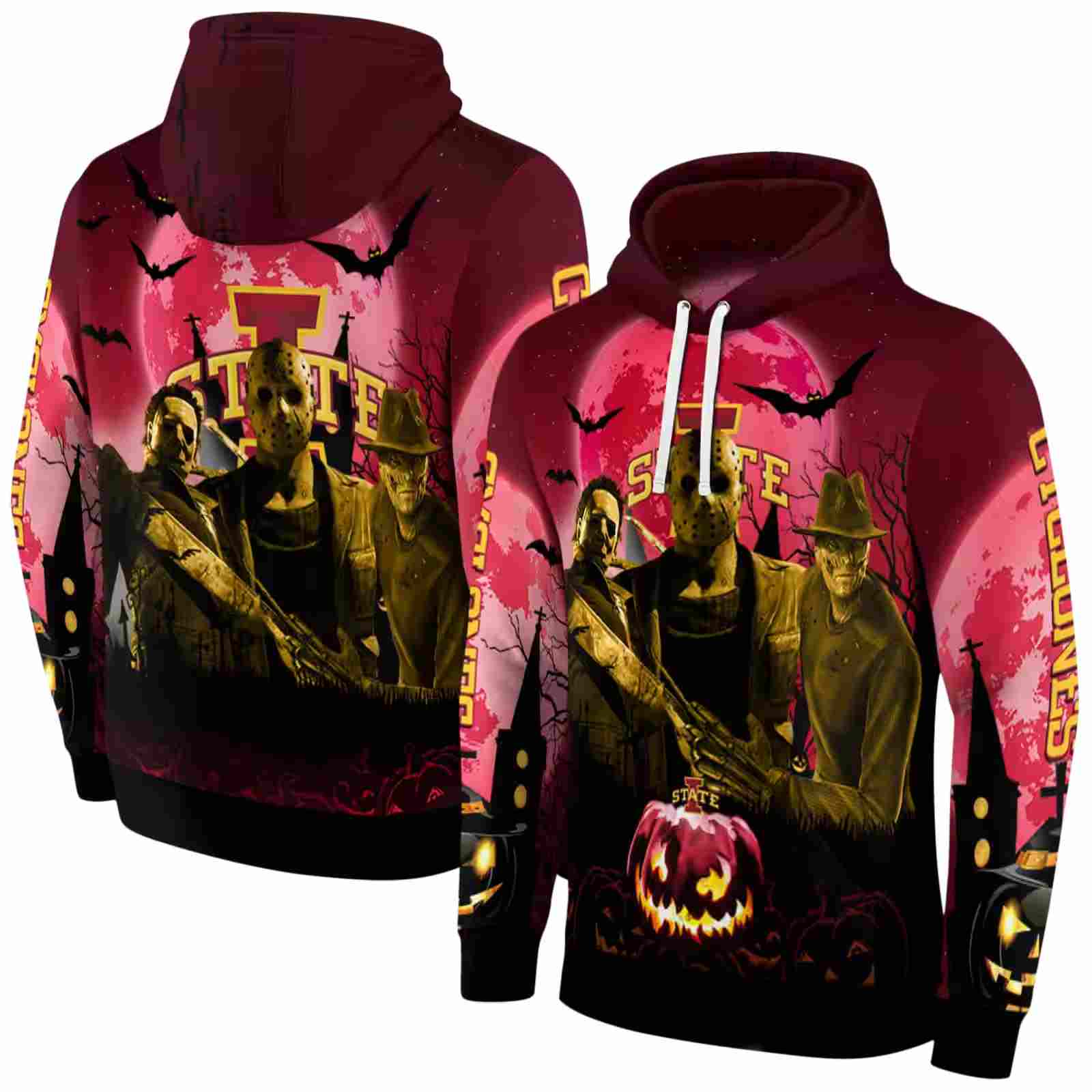 iowa state cyclones halloween vibes red black hoodie fashion forward