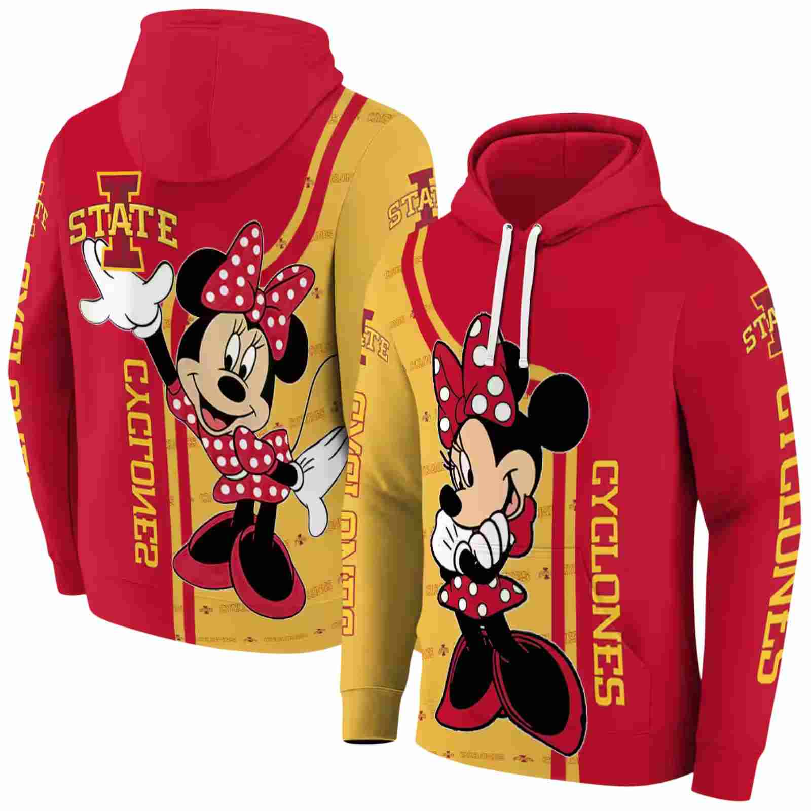 iowa state cyclones minnie mouse red hoodie fashion forward
