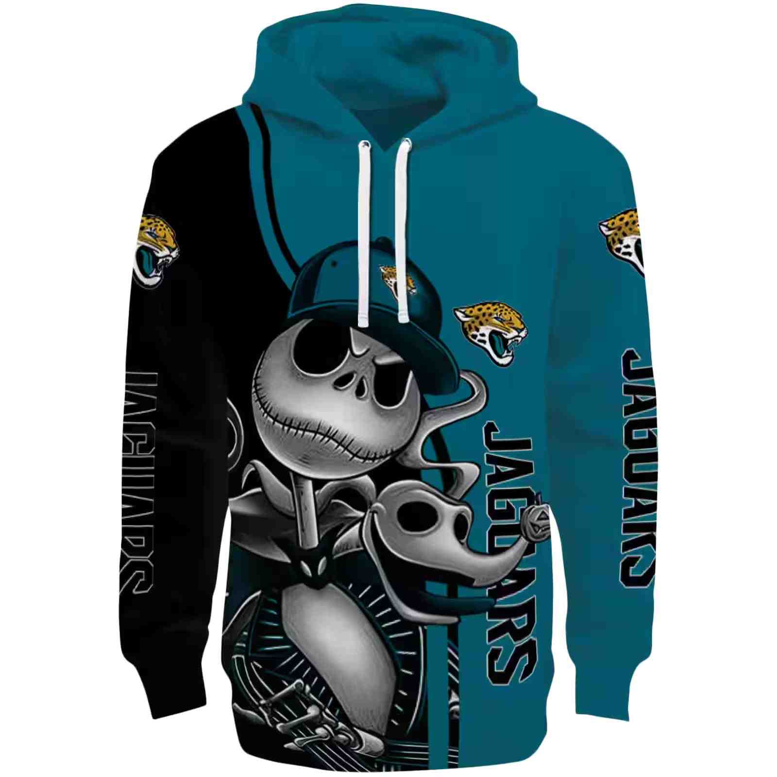 Jacksonville Jaguars Jack Skellington Teal Hoodie