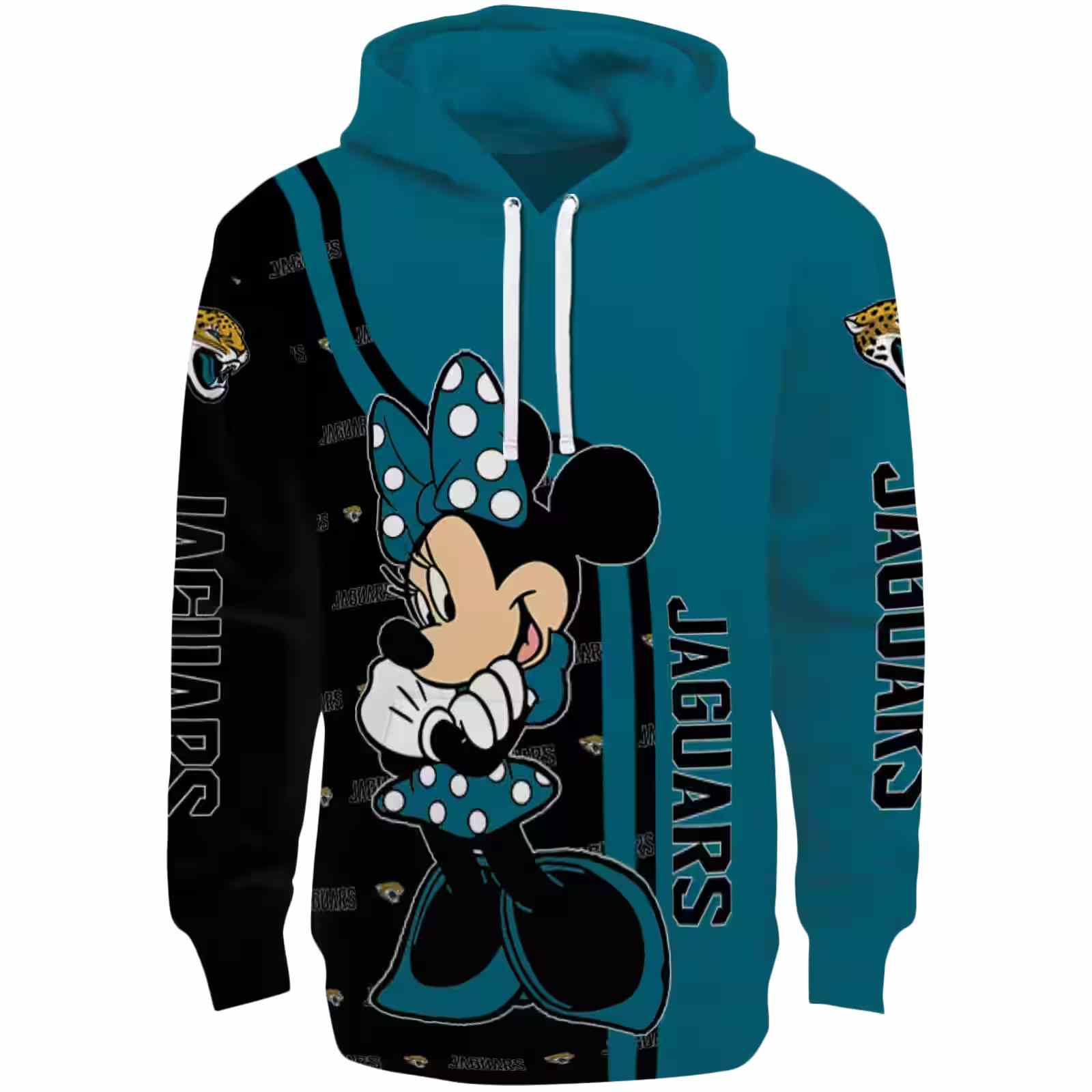 Jacksonville Jaguars Minnie Mouse Teal Hoodie