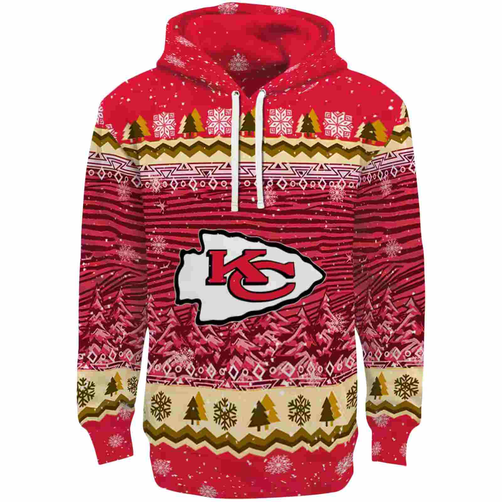 Kansas City Chiefs Christmas Trees Red Hoodie