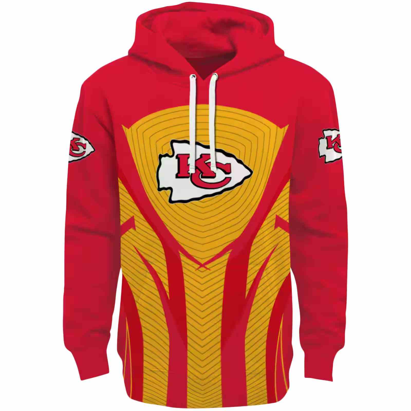 Kansas City Chiefs Concentric Lines Red Black Hoodie