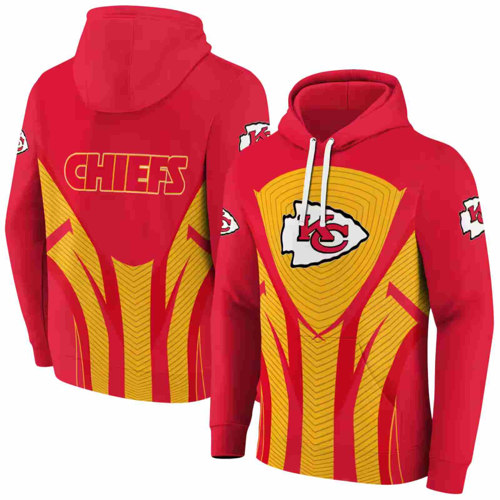 kansas city chiefs concentric lines red black hoodie fashion forward