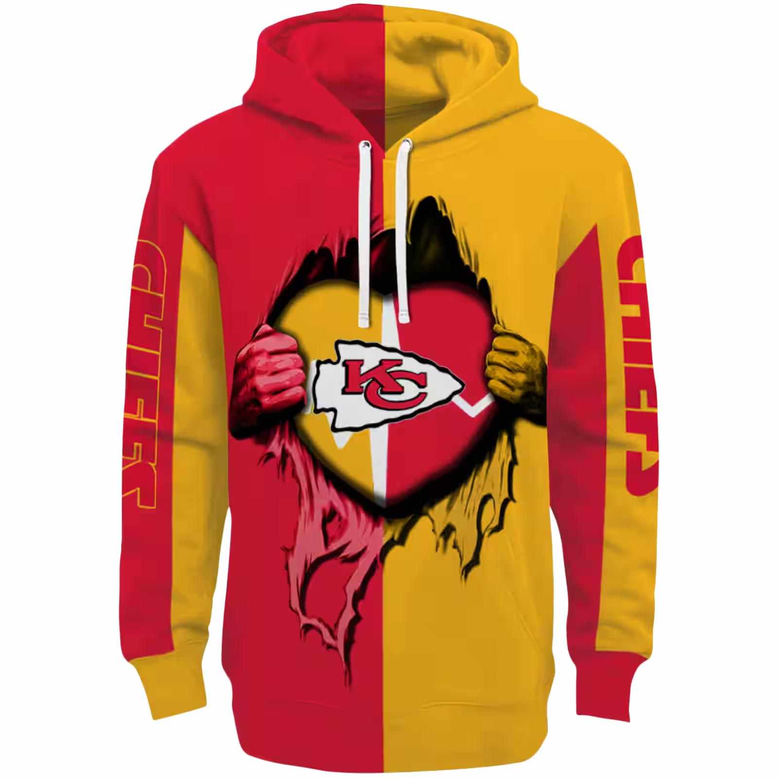 Kansas City Chiefs Heartbeat Graphic Red Hoodie