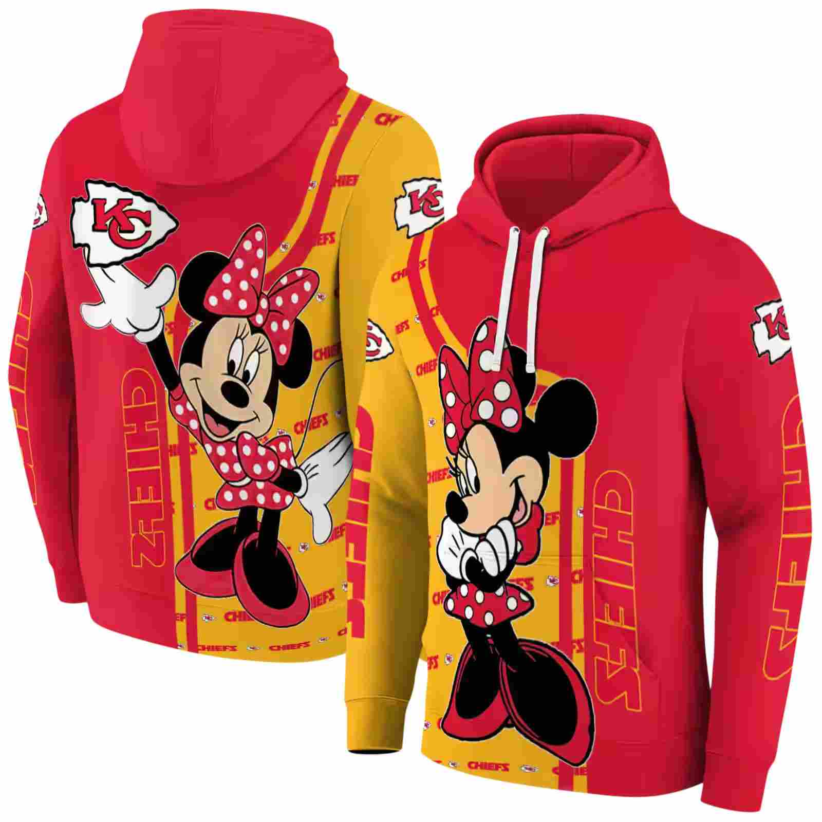 kansas city chiefs minnie mouse red hoodie fashion forward