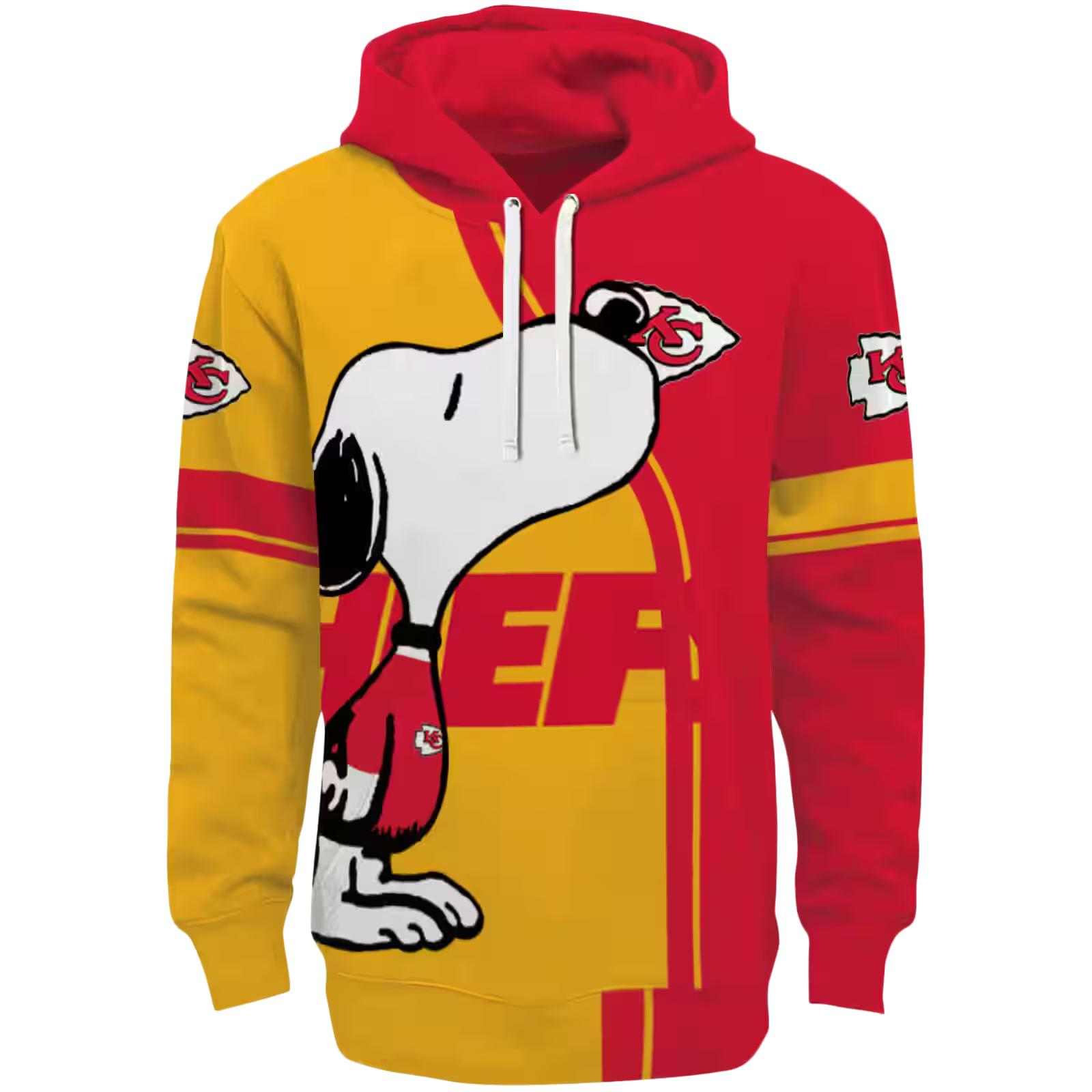 Kansas City Chiefs Playful Snoopy Red Hoodie