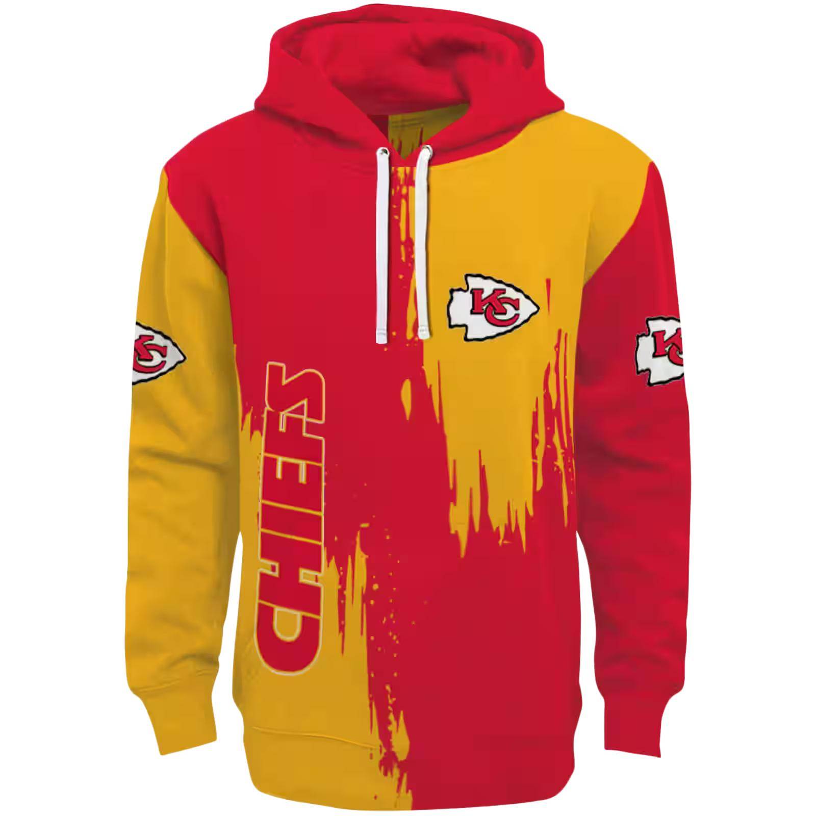 Kansas City Chiefs Splatter Effect Red Hoodie