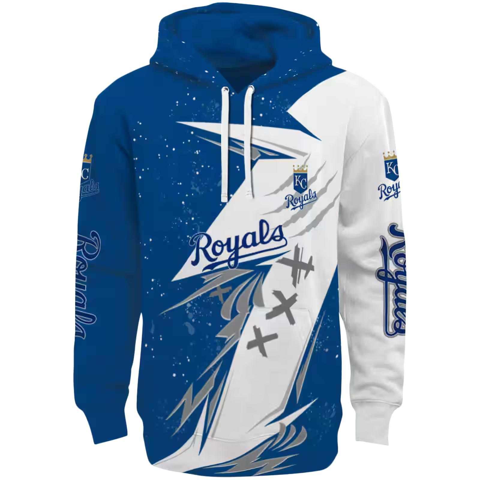 Kansas City Royals Dynamic Slash Royal Blue White Hoodie