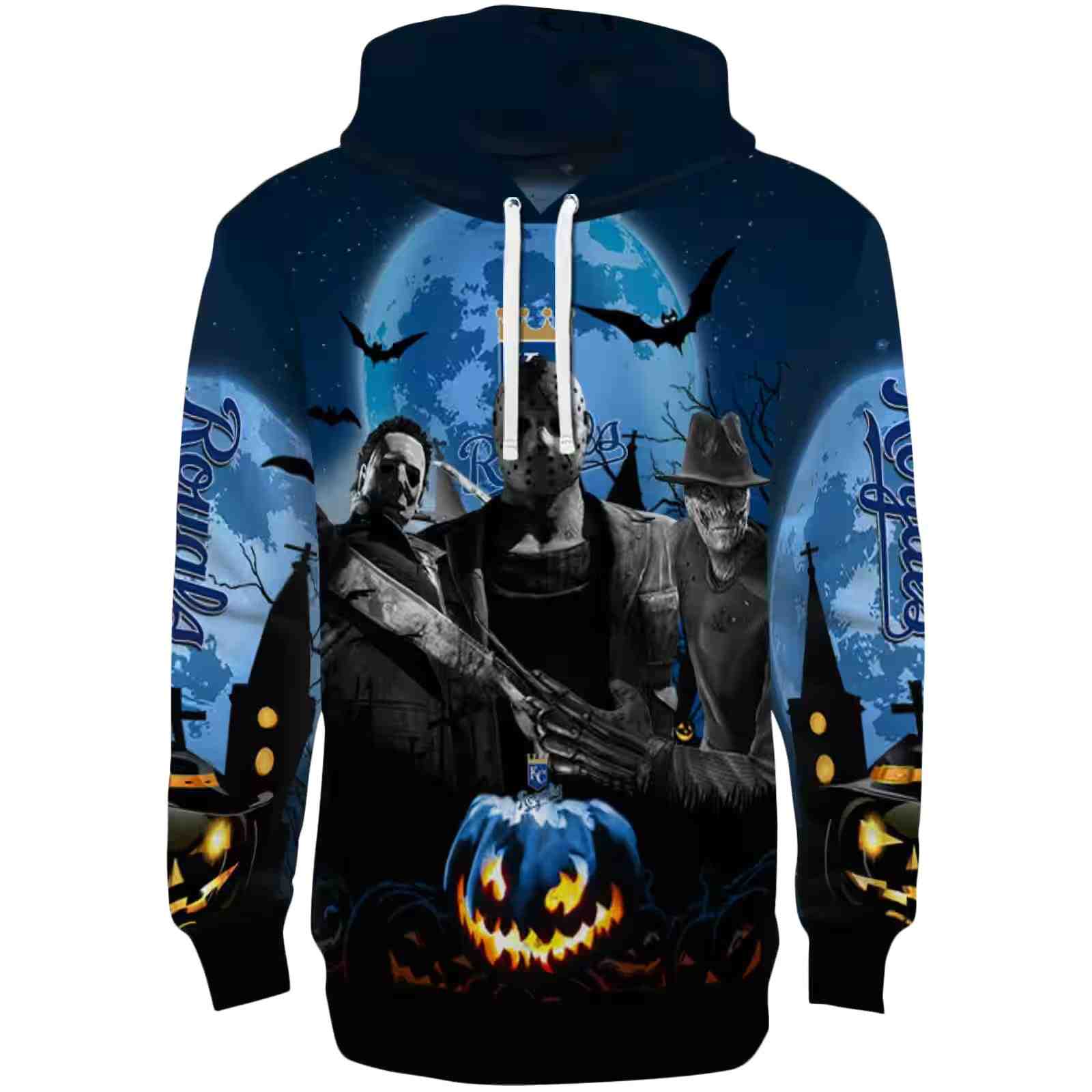 Kansas City Royals Halloween Vibes Royal Blue Black Hoodie