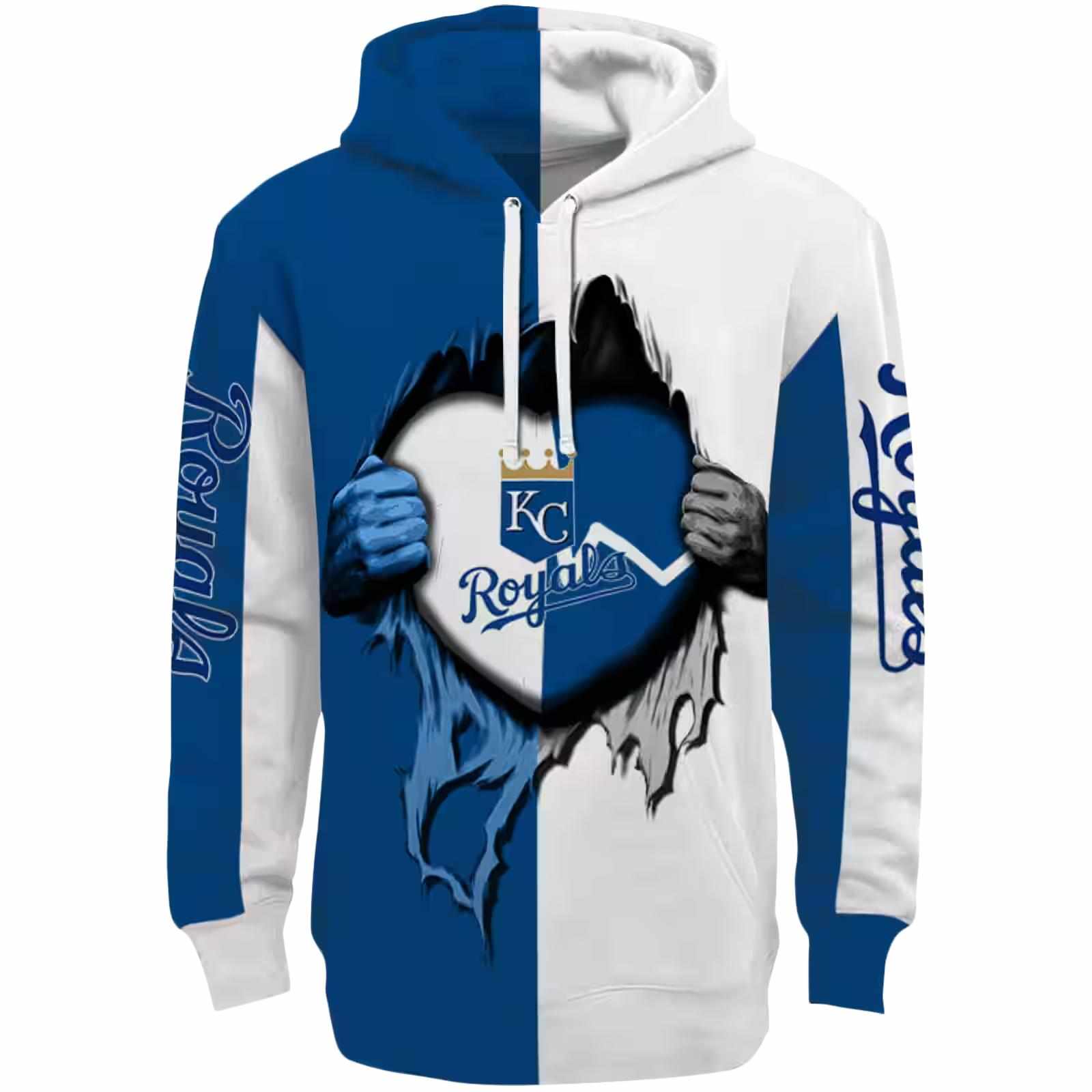 Kansas City Royals Heartbeat Graphic Royal Blue Hoodie