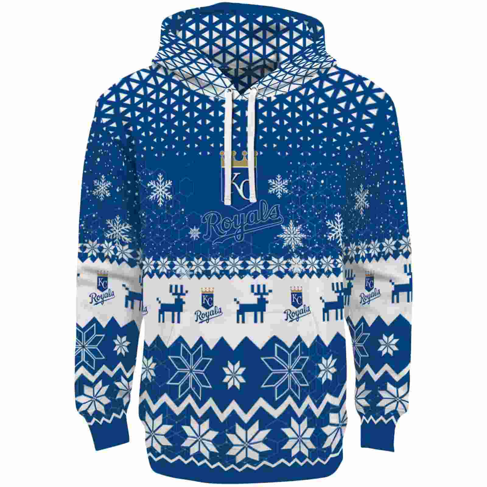 Kansas City Royals Reindeer Motif Royal Blue Hoodie