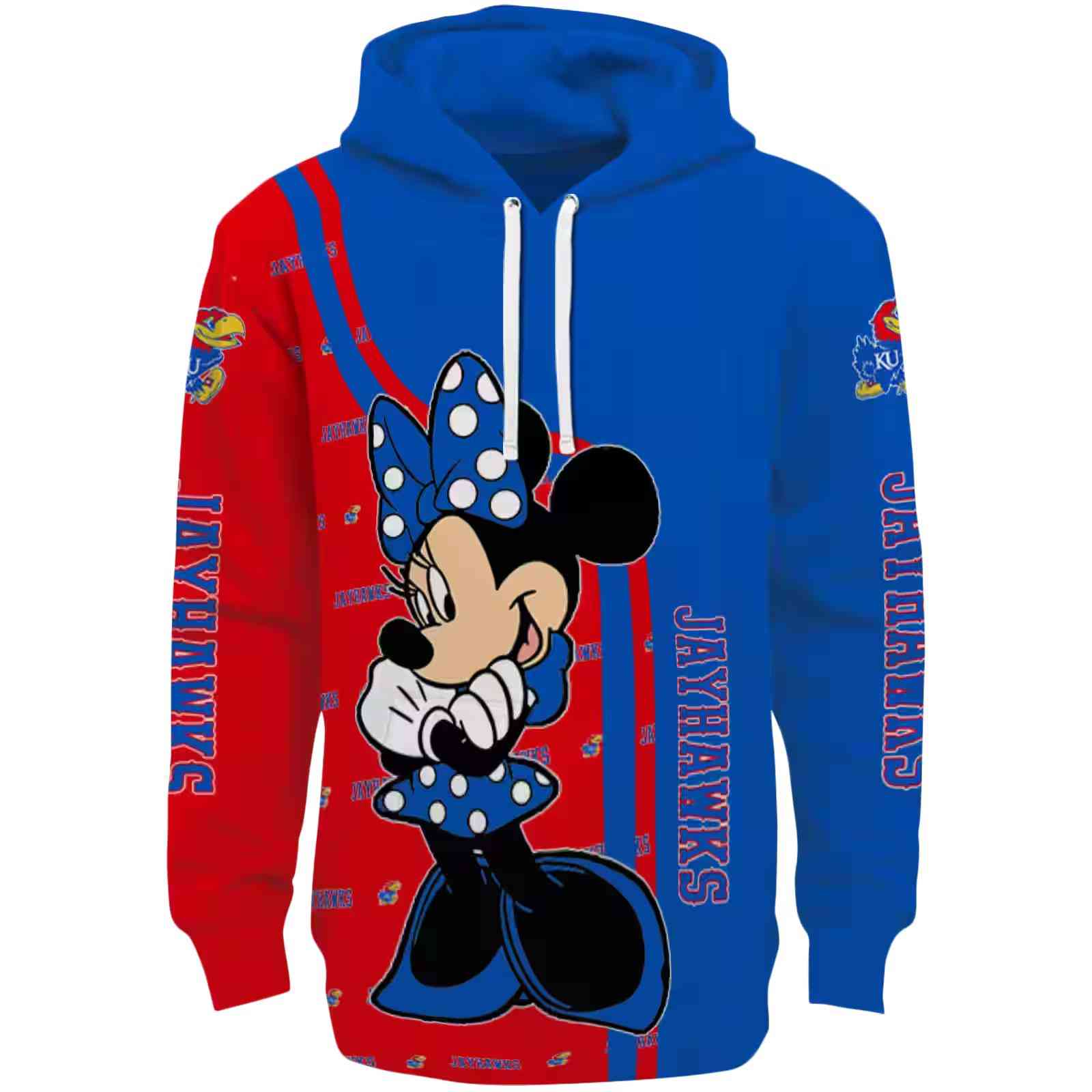 Kansas Jayhawks Minnie Mouse Blue Hoodie