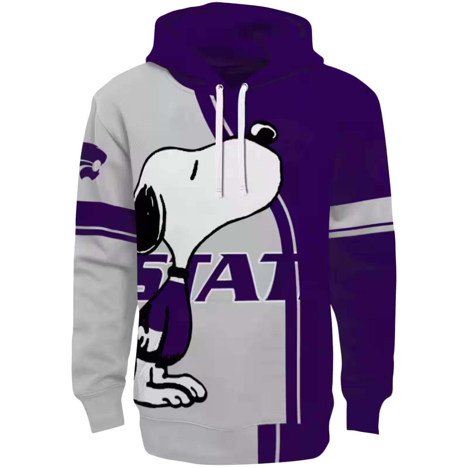 Kansas State Wildcats Playful Snoopy Purple Hoodie