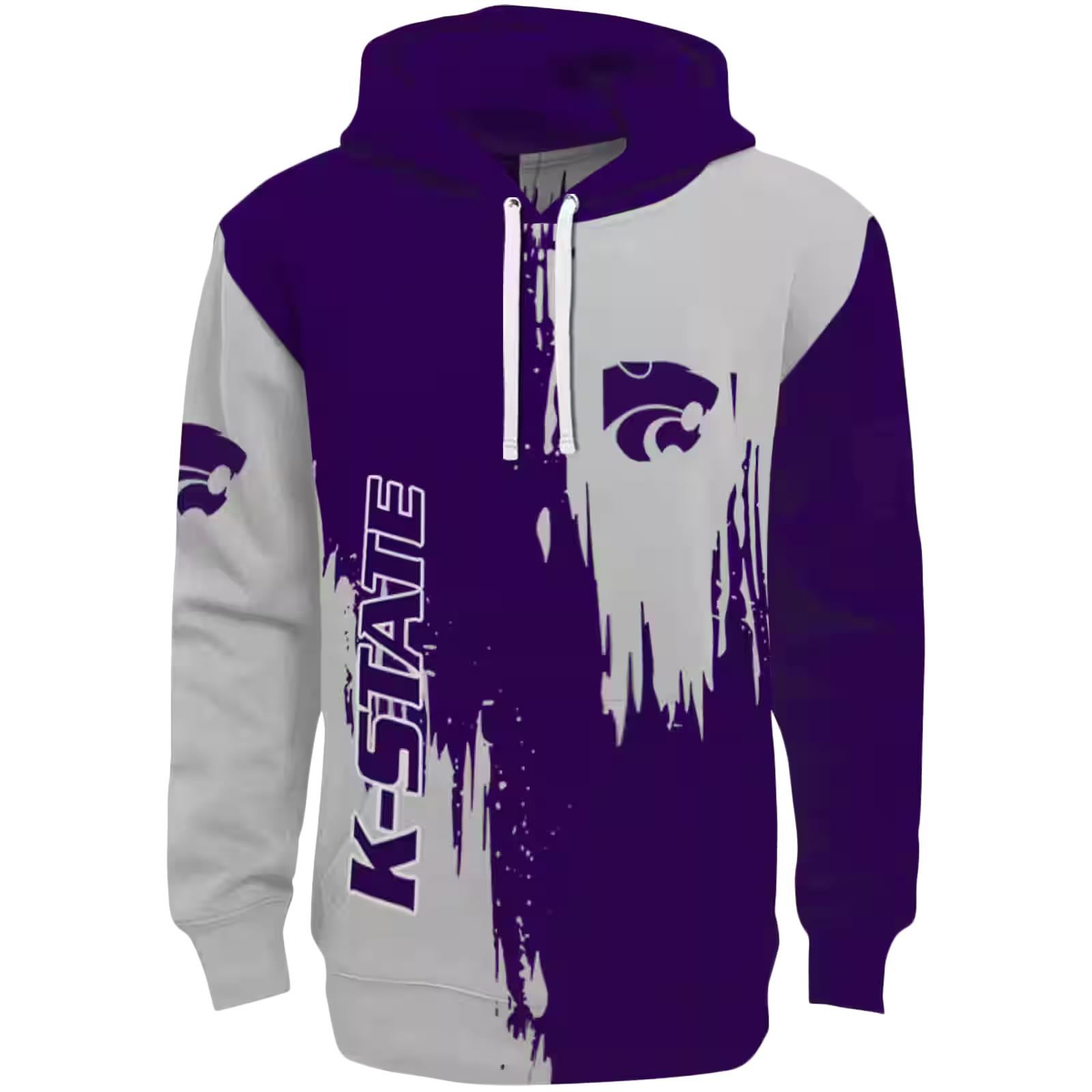 Kansas State Wildcats Splatter Effect Purple Hoodie