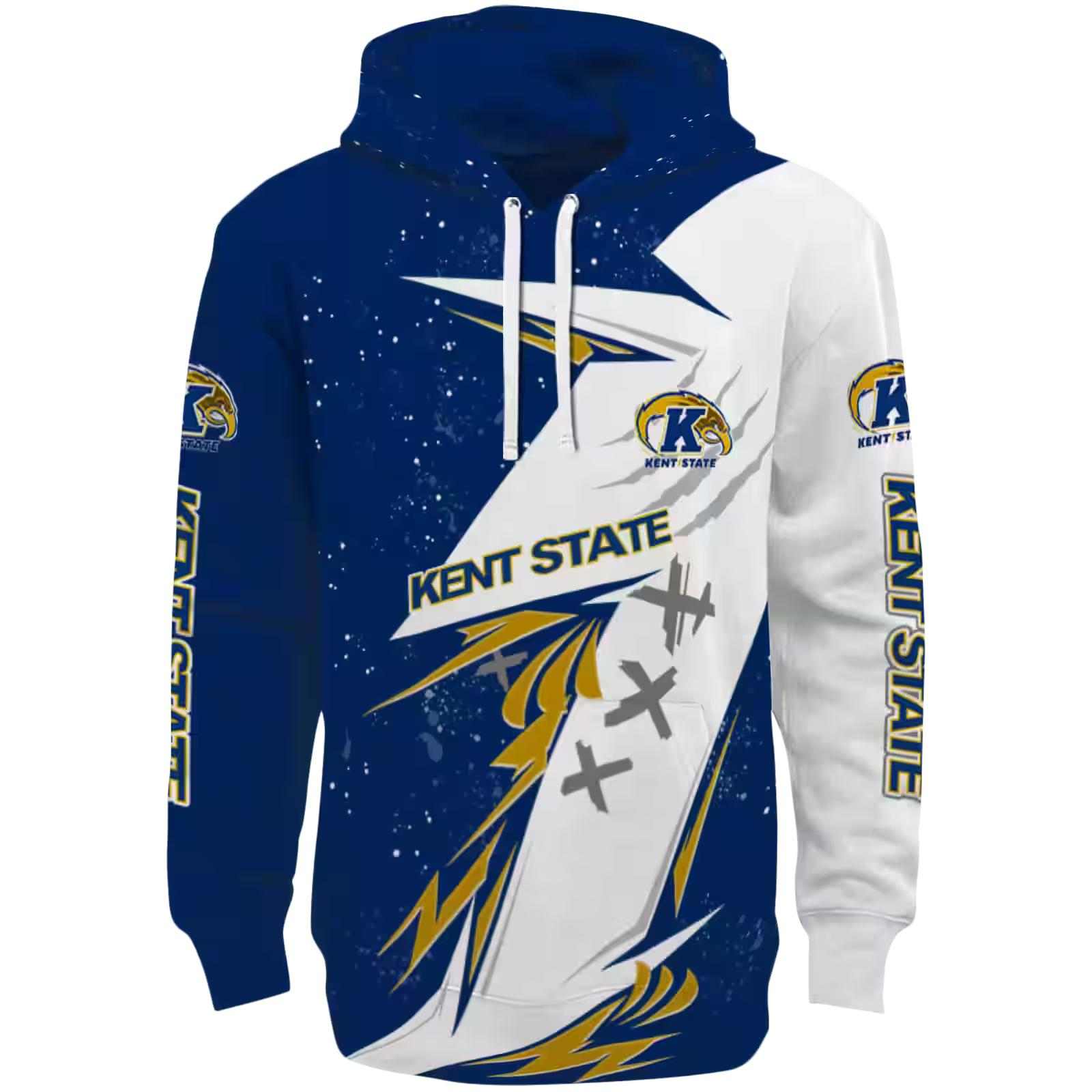 Kent State Golden Flashes Dynamic Slash Navy Blue White Hoodie