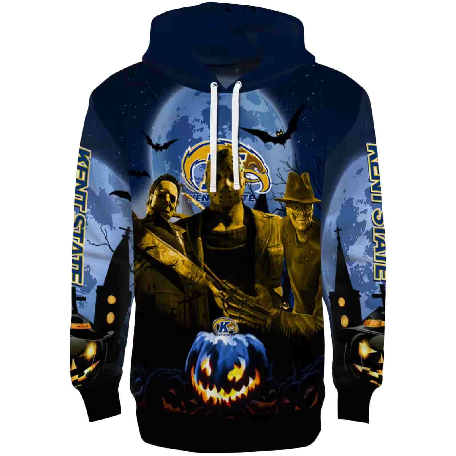 Kent State Golden Flashes Halloween Vibes Navy Blue Black Hoodie