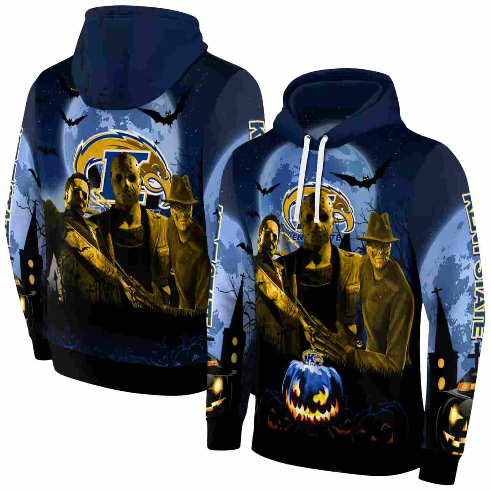 kent state golden flashes halloween vibes navy blue black hoodie fashion forward