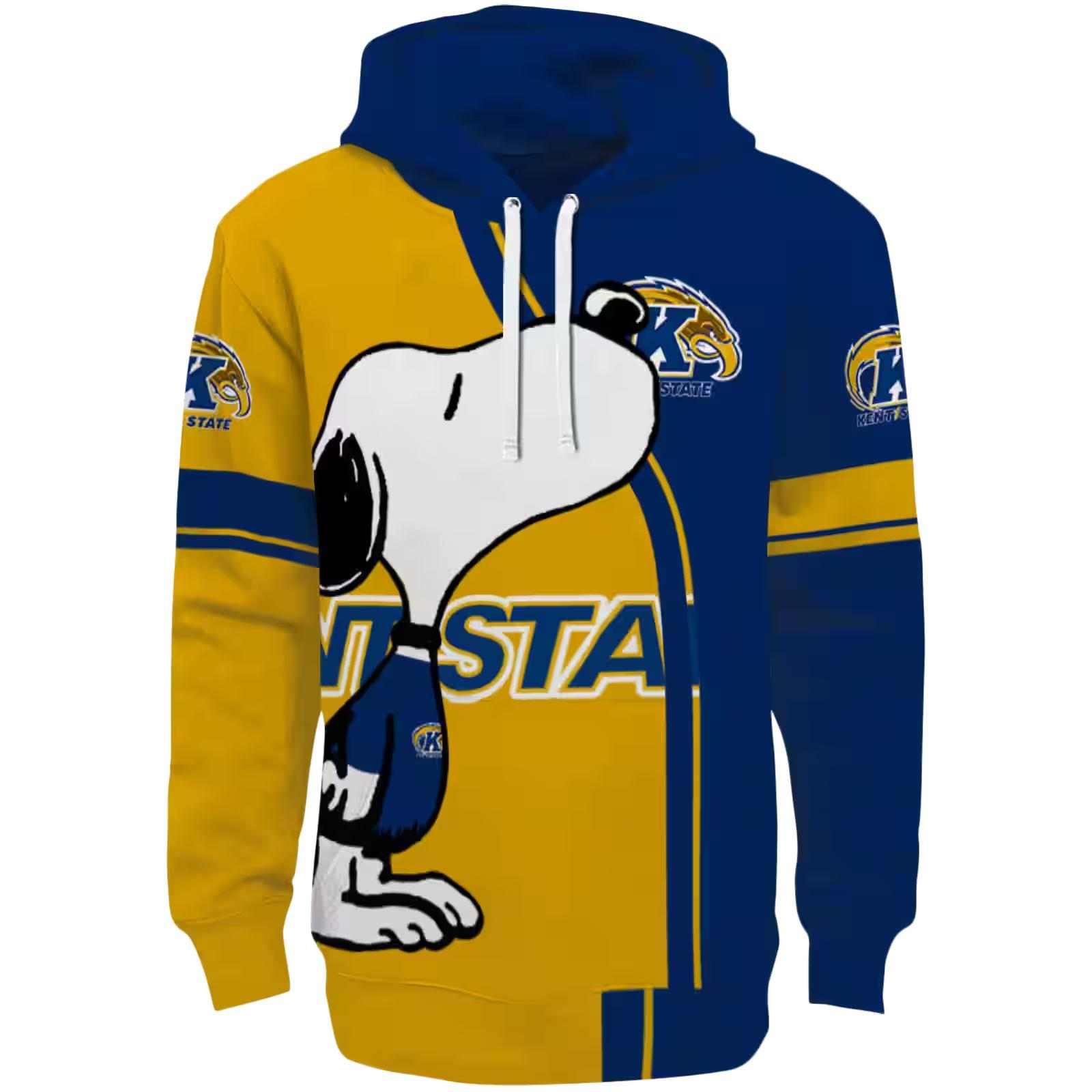 Kent State Golden Flashes Playful Snoopy Navy Blue Hoodie