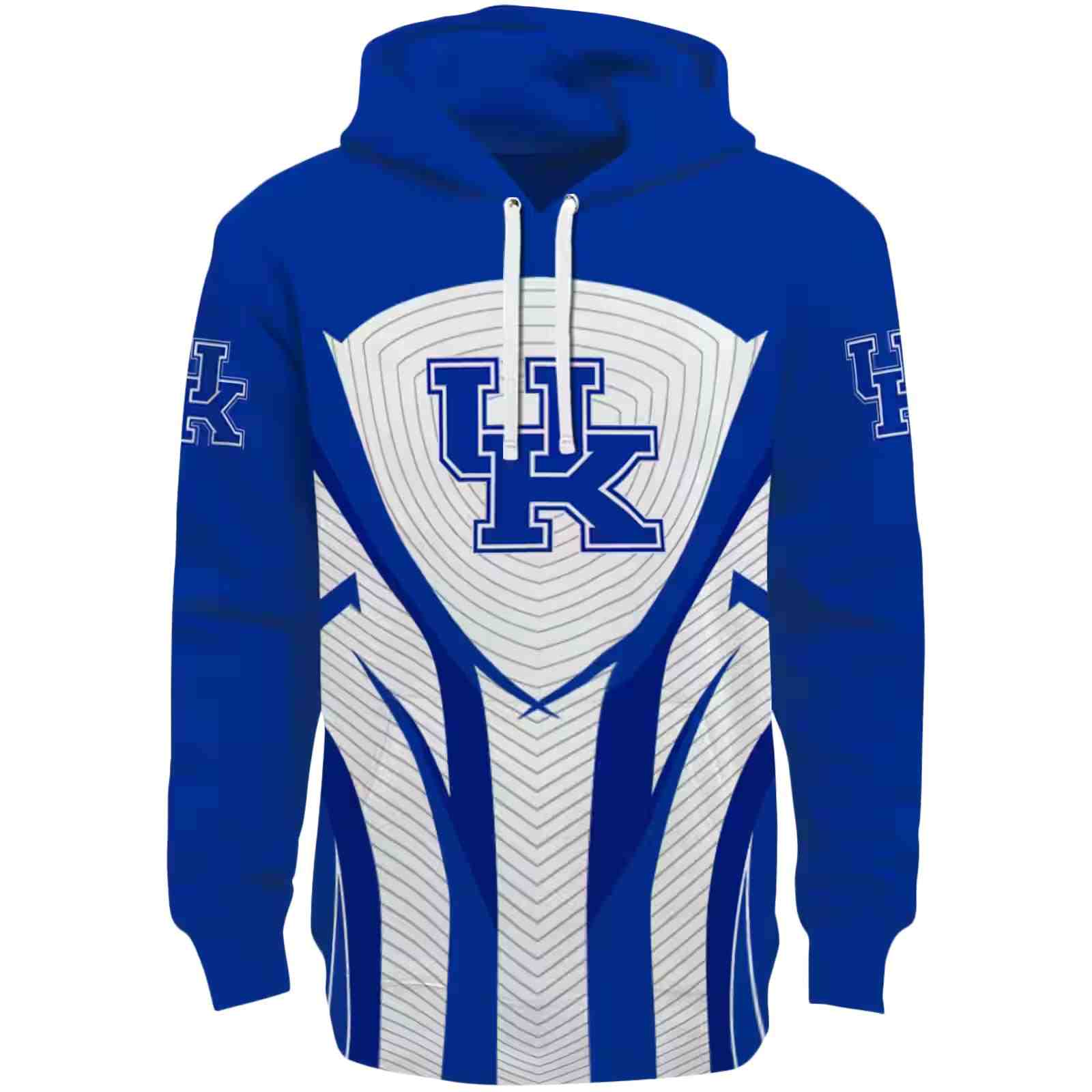 Kentucky Wildcats Concentric Lines Blue Black Hoodie