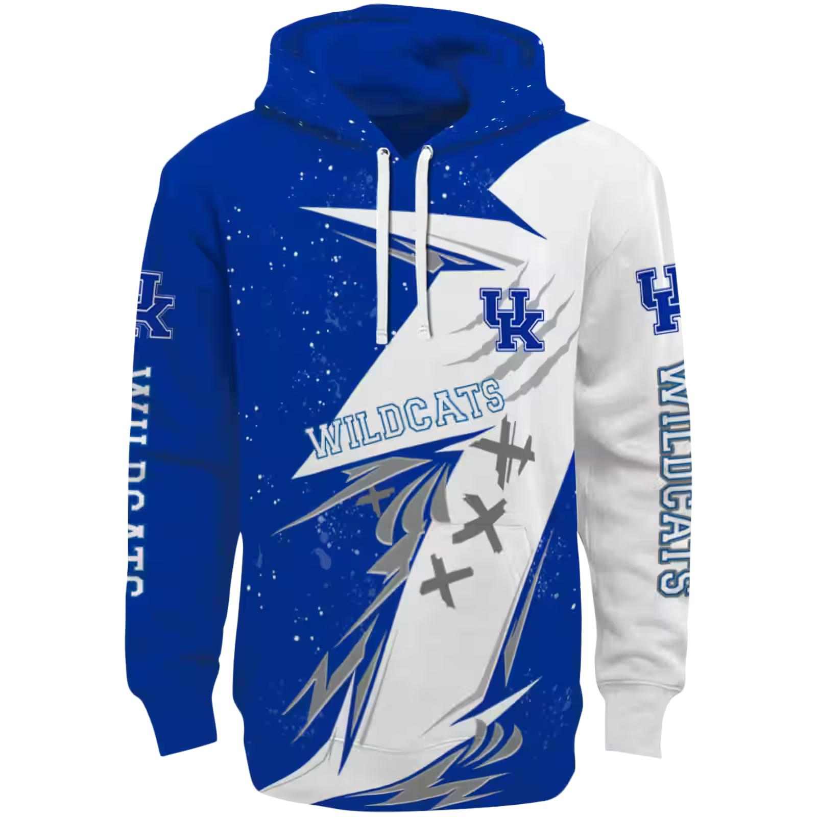 Kentucky Wildcats Dynamic Slash Blue White Hoodie