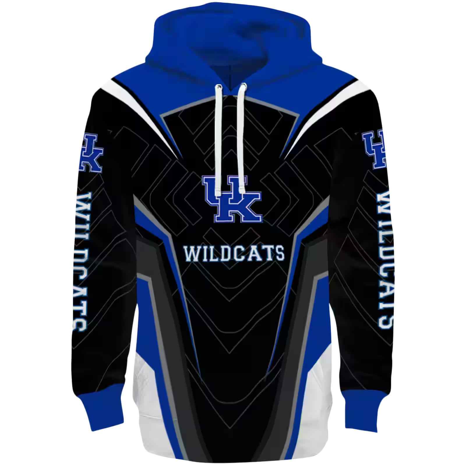 Kentucky Wildcats Futuristic Pattern Blue Black Hoodie