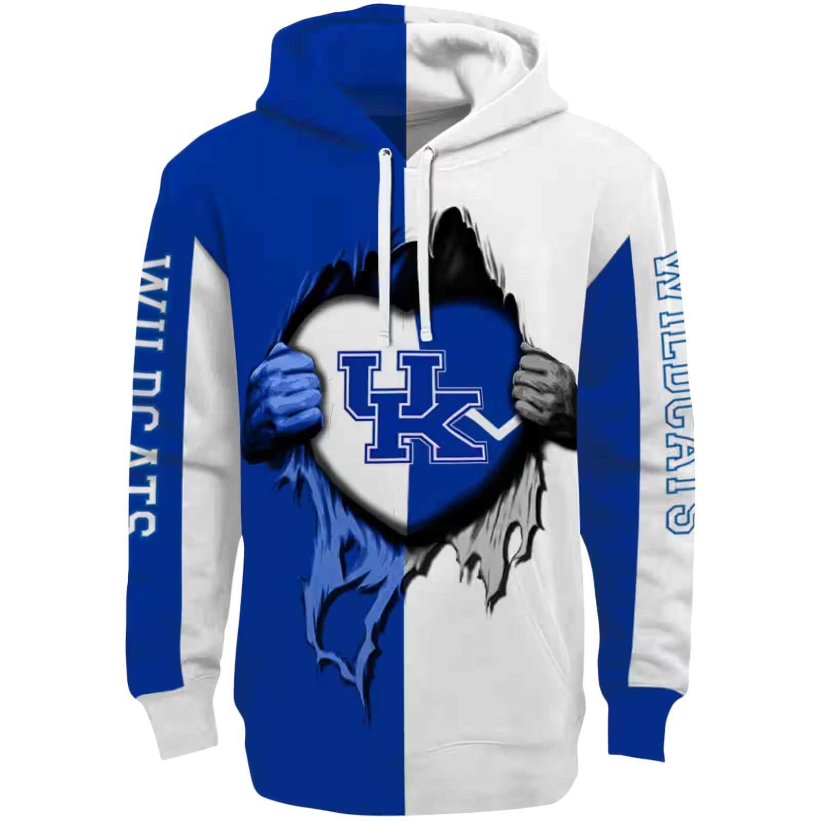 Kentucky Wildcats Heartbeat Graphic Blue Hoodie