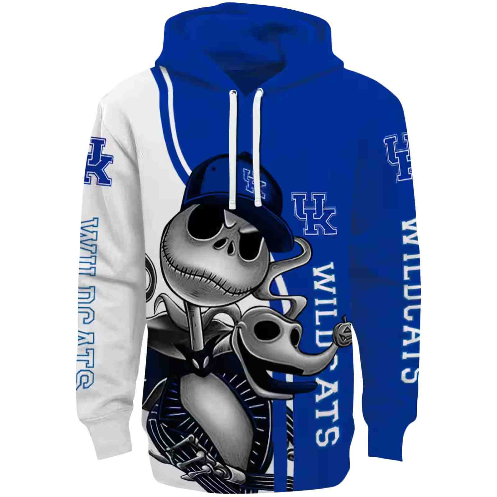 Kentucky Wildcats Jack Skellington Blue Hoodie