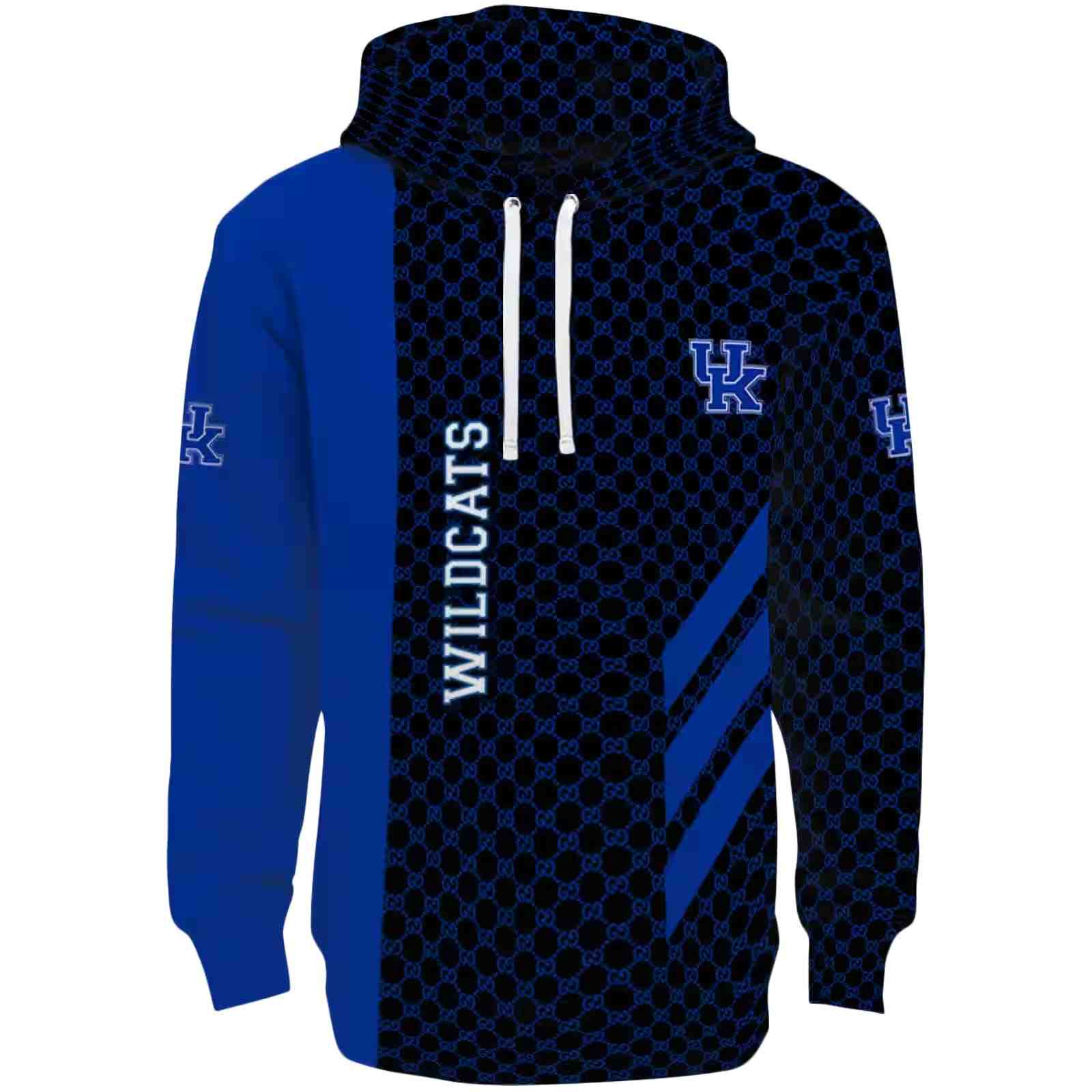 Kentucky Wildcats Monogram Pattern Blue Hoodie