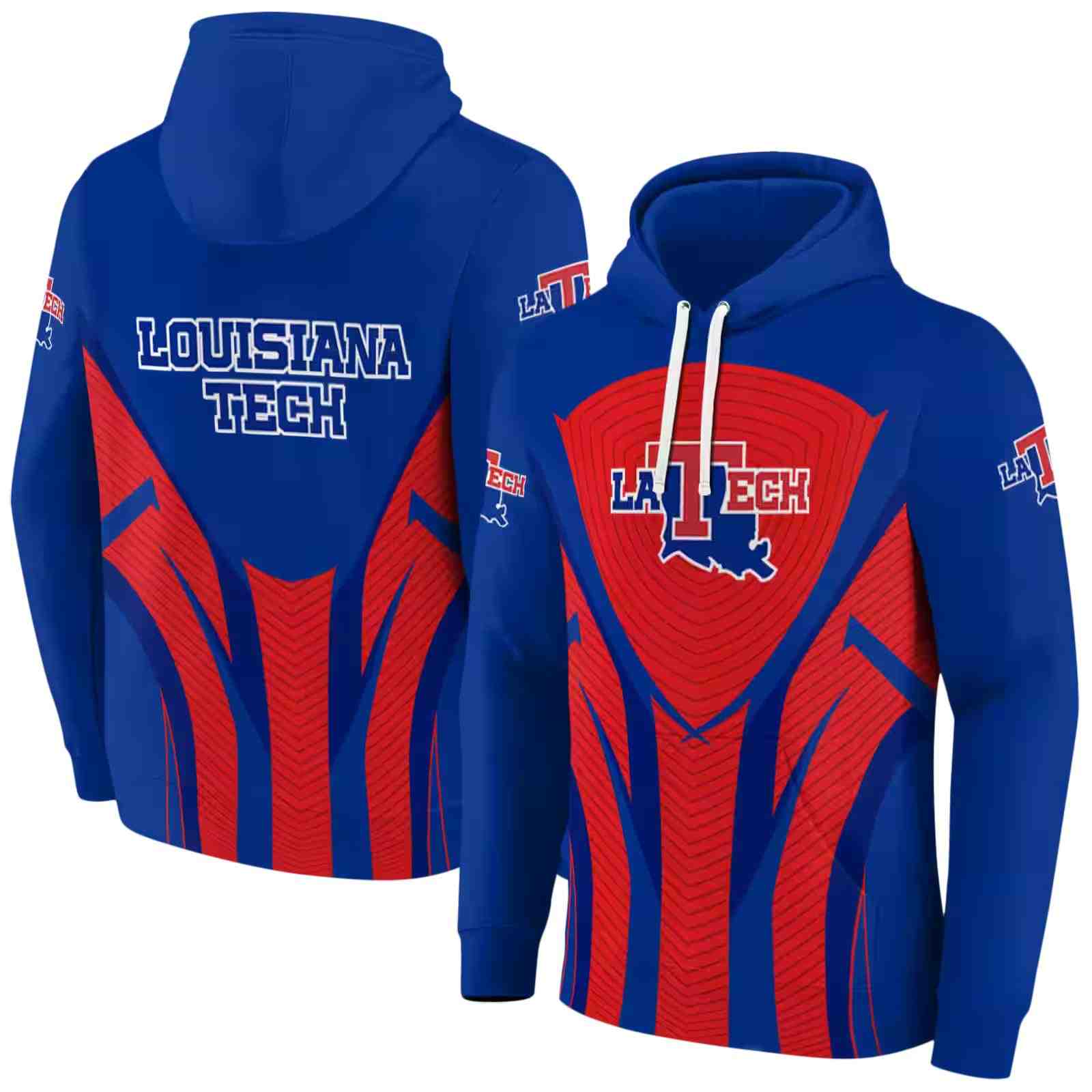 la tech concentric lines blue black hoodie fashion forward