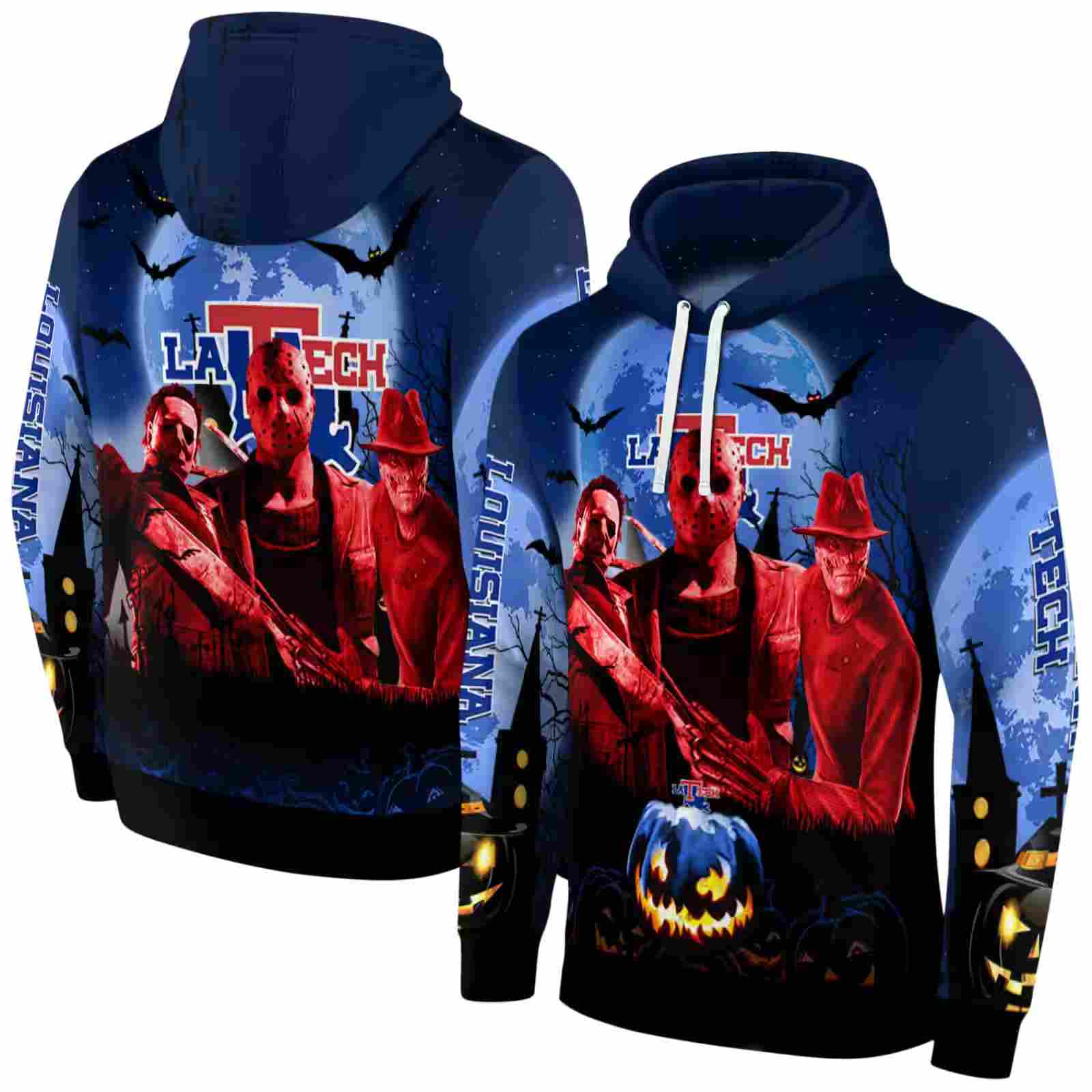 la tech halloween vibes blue black hoodie fashion forward