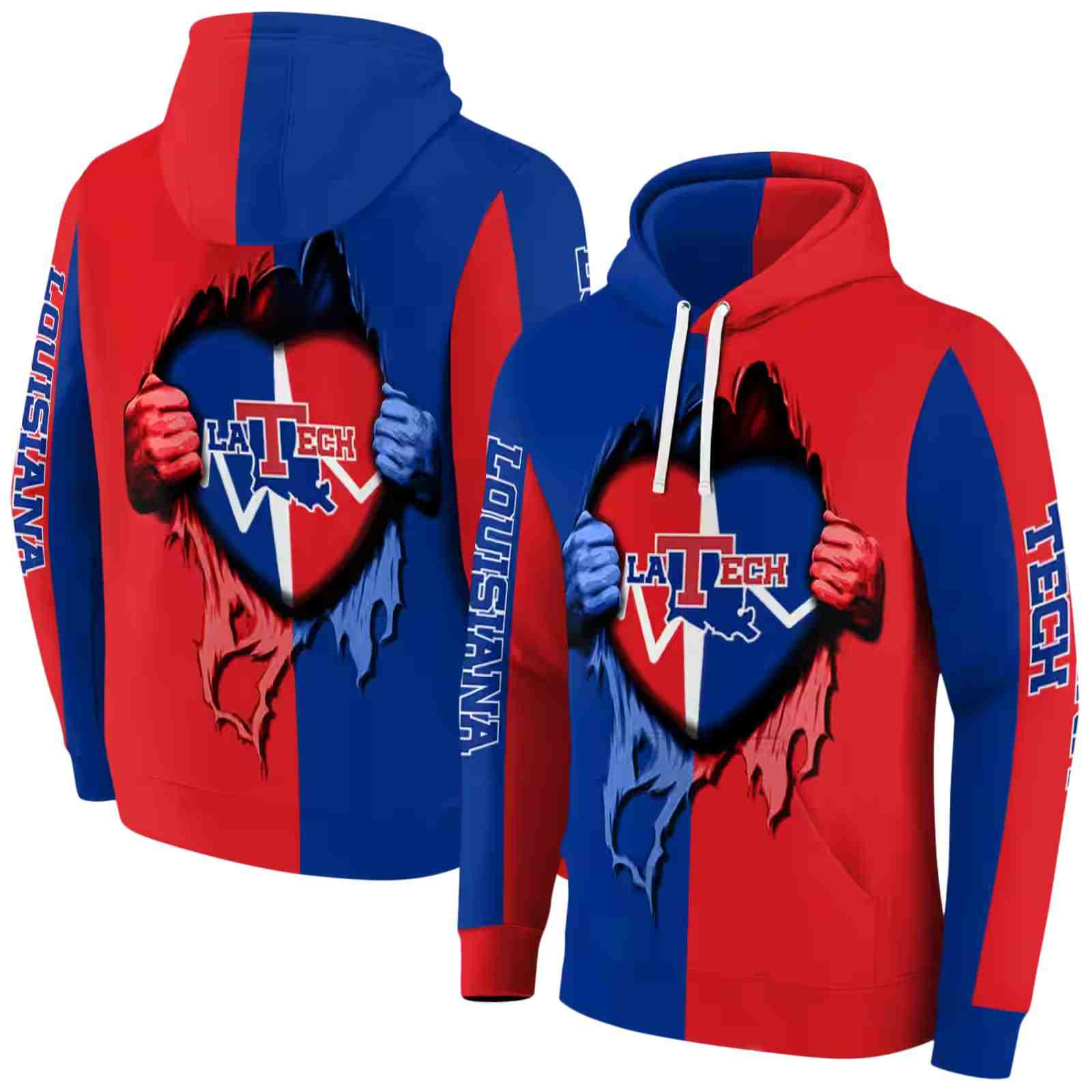 la tech heartbeat graphic blue hoodie fashion forward