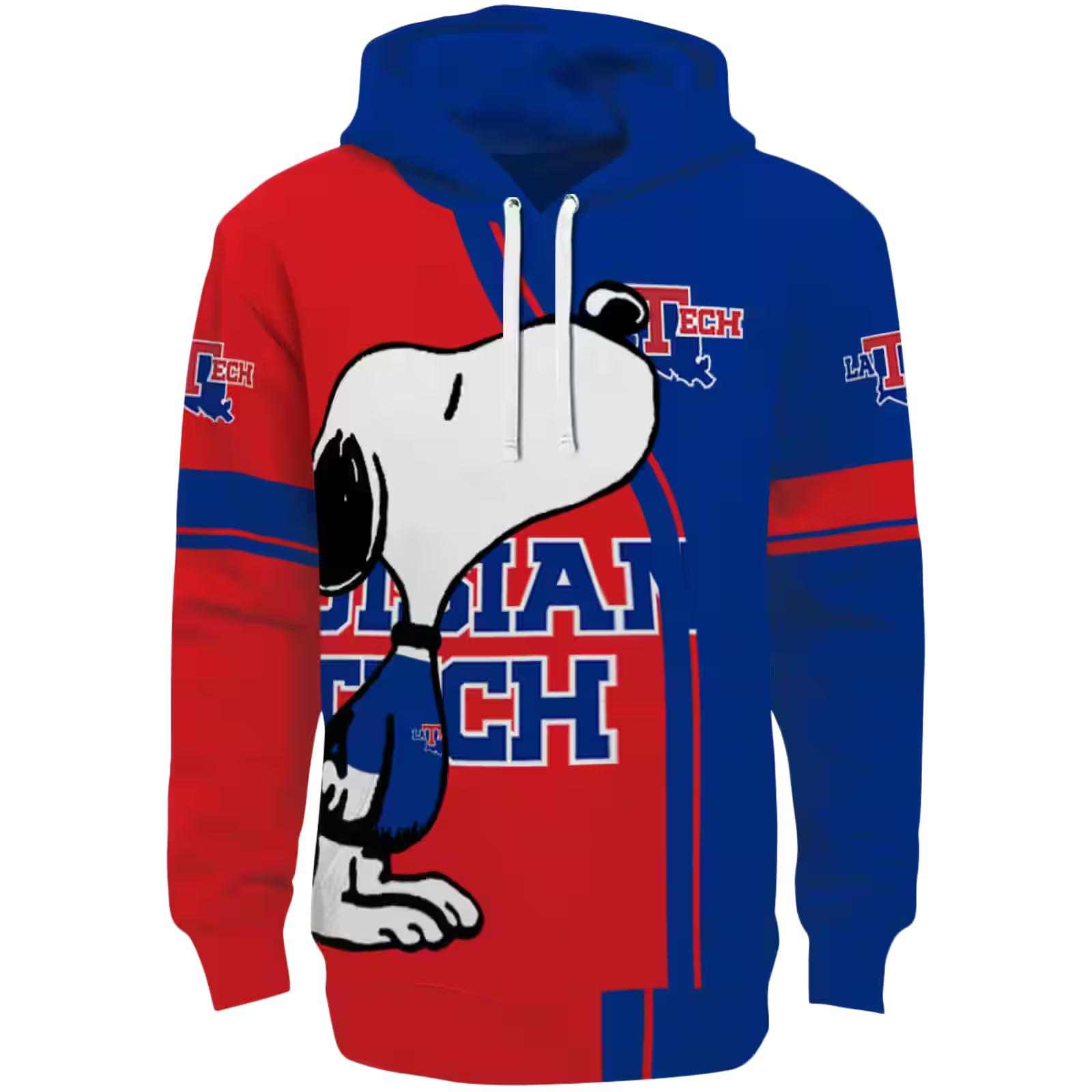 LA Tech Playful Snoopy Blue Hoodie