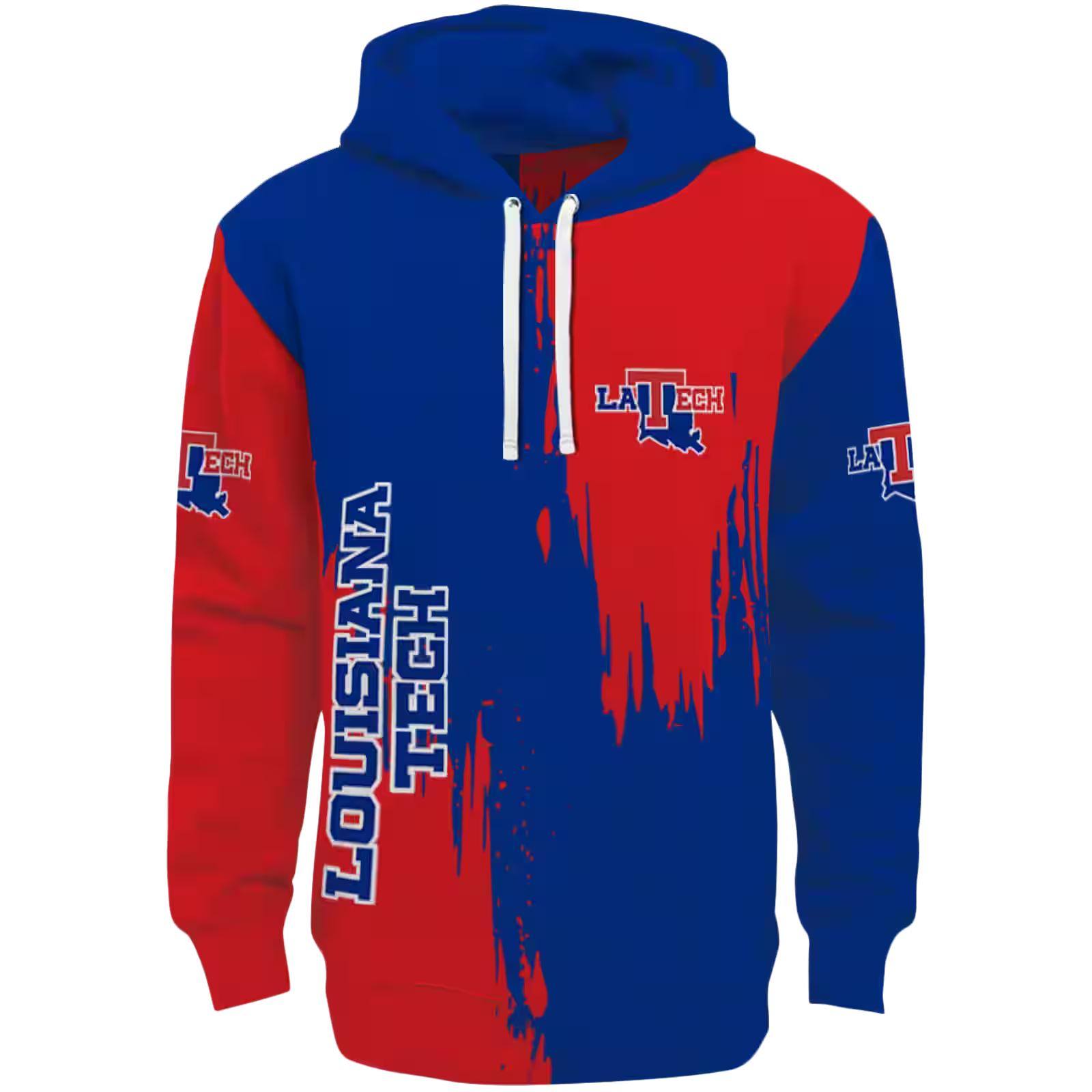 LA Tech Splatter Effect Blue Hoodie