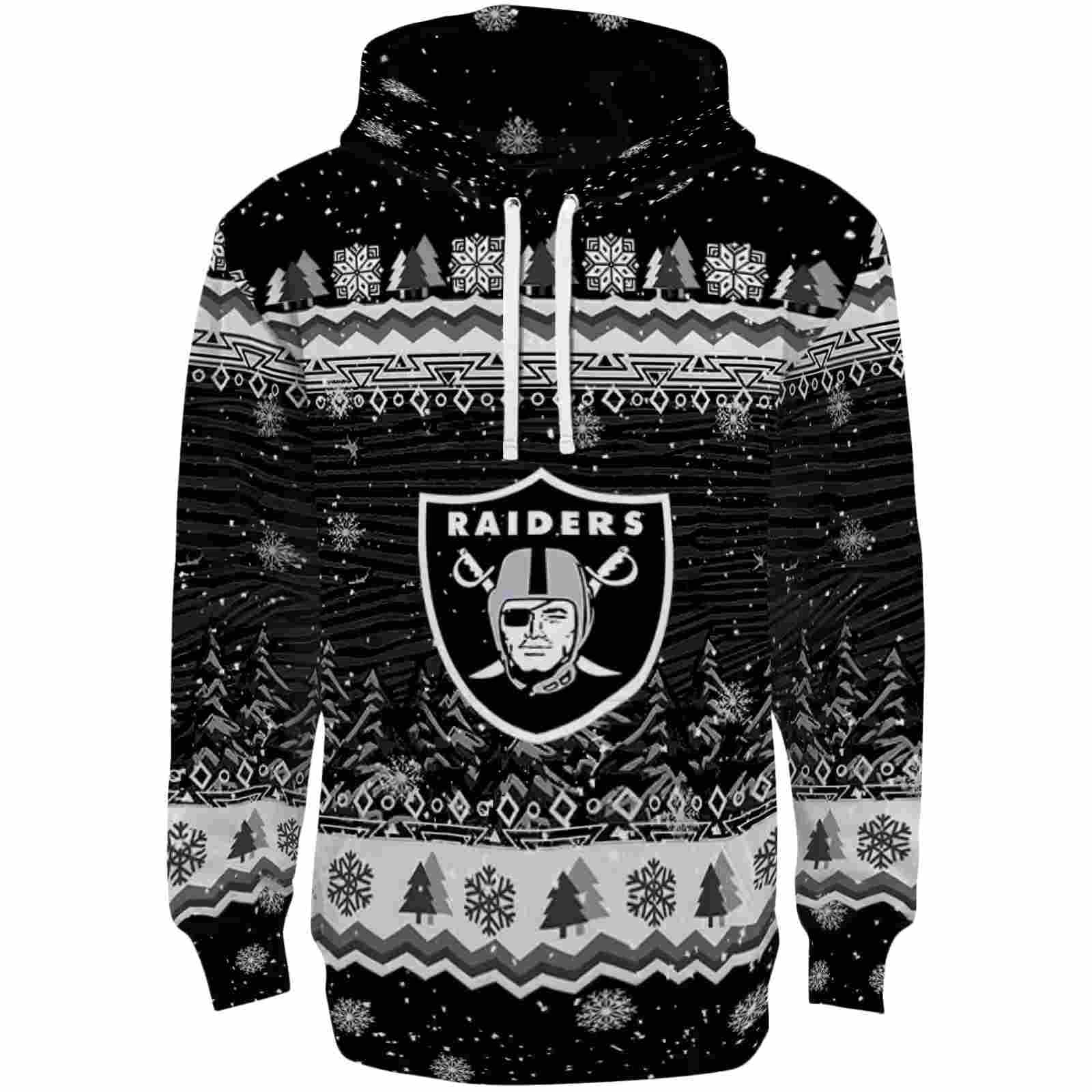 Las Vegas Raiders Christmas Trees Black Hoodie