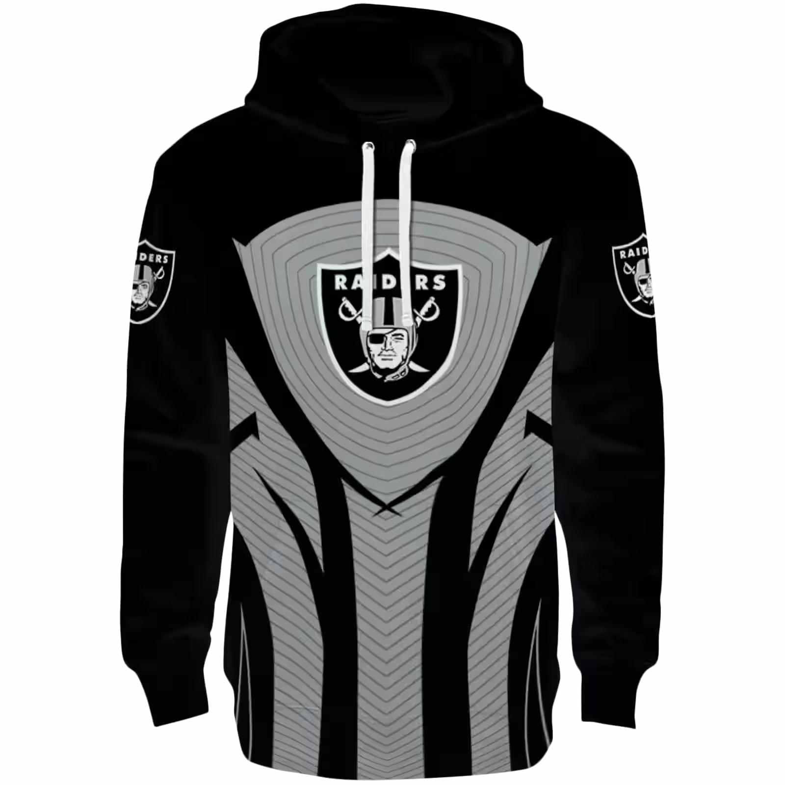 Las Vegas Raiders Concentric Lines Black Hoodie